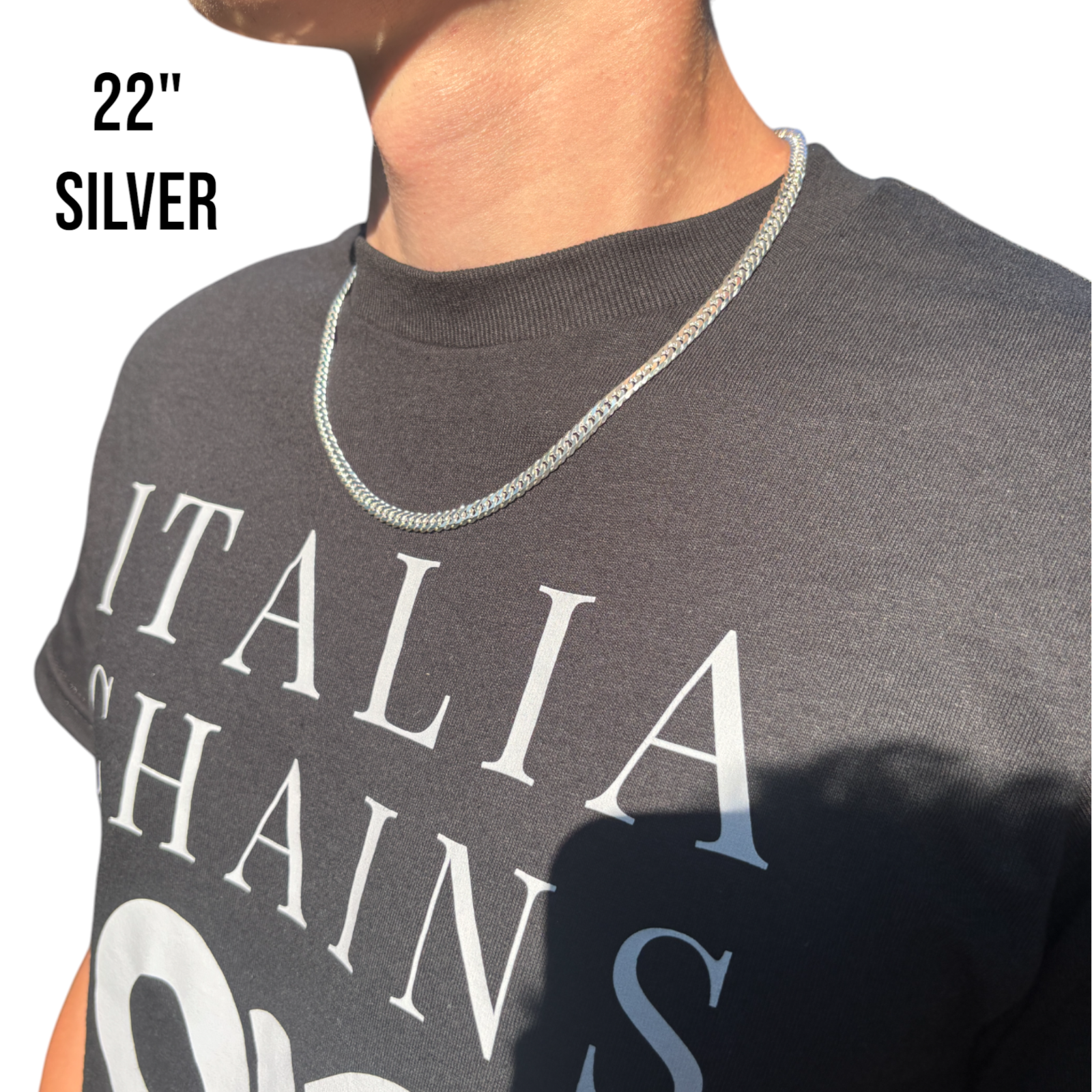 Collar de cadena doble de 6 mm en plata de ley 925