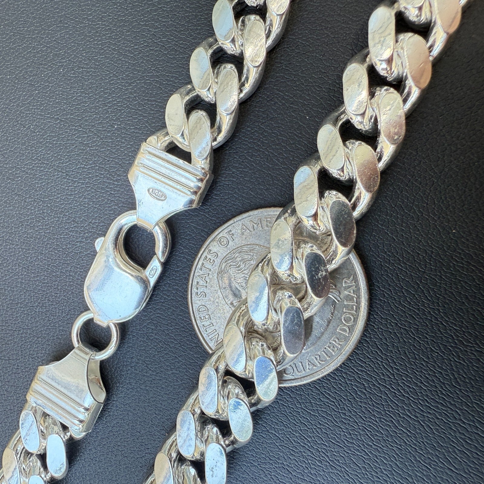 Collier en argent sterling 925 avec chaîne Miami Cuban de 10 mm