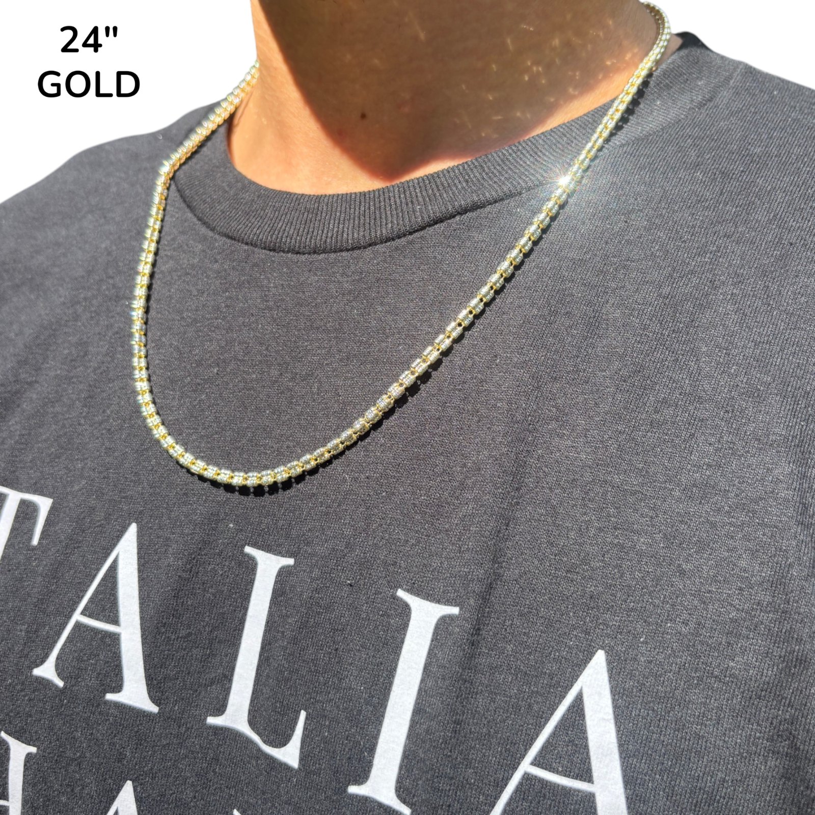 925 Sterling Silver 3-Link Ice Chain Necklace