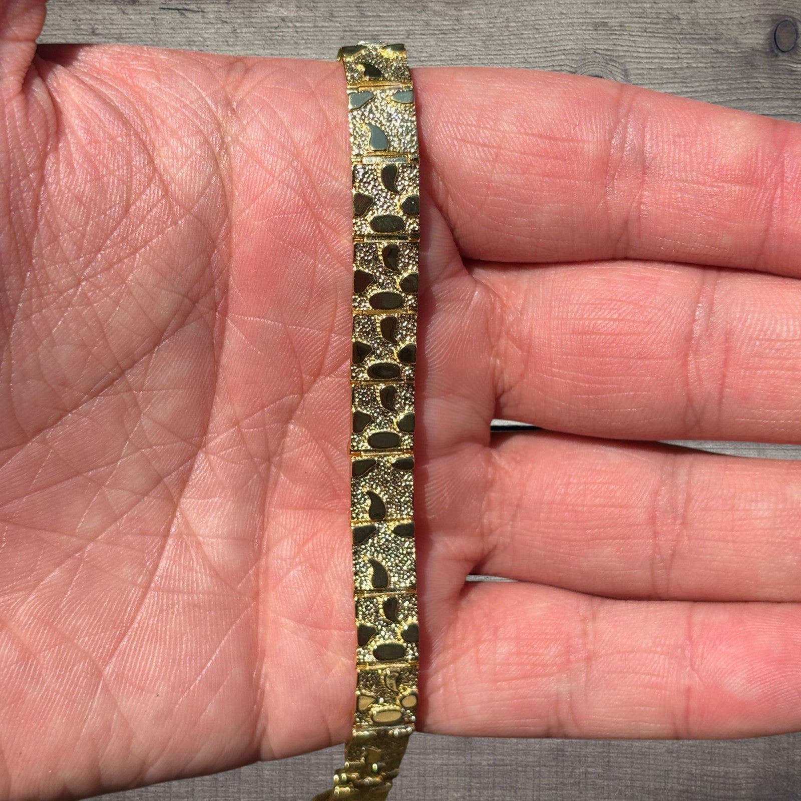 Bracelet à maillons pépites personnalisé en argent sterling 925 de 8 mm