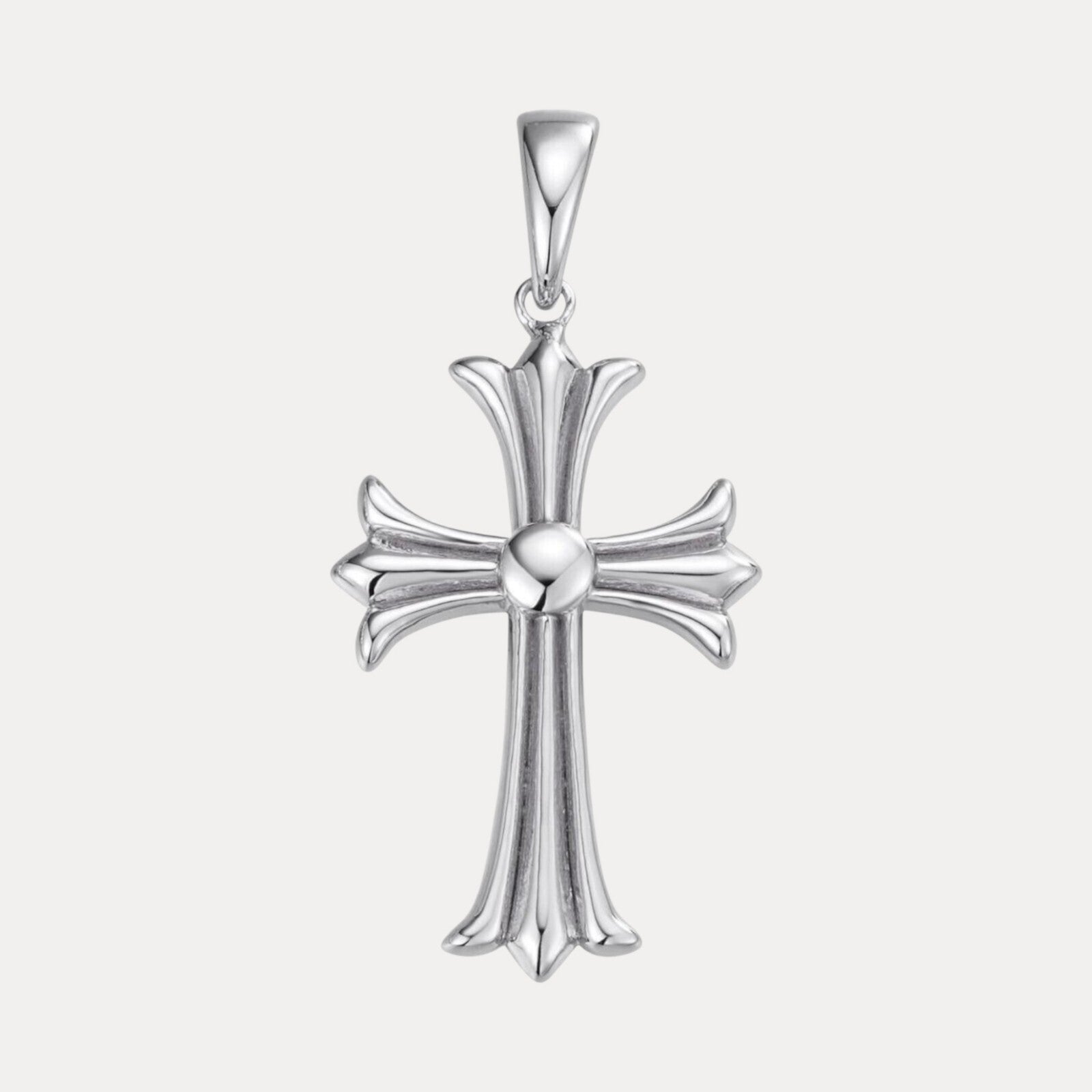 Pendentif croix cœur en argent sterling 925 - Moyen