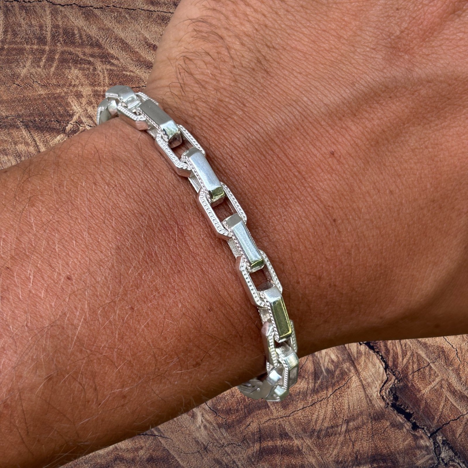 Bracelet Hermès fantaisie en argent sterling 925 de 7 mm