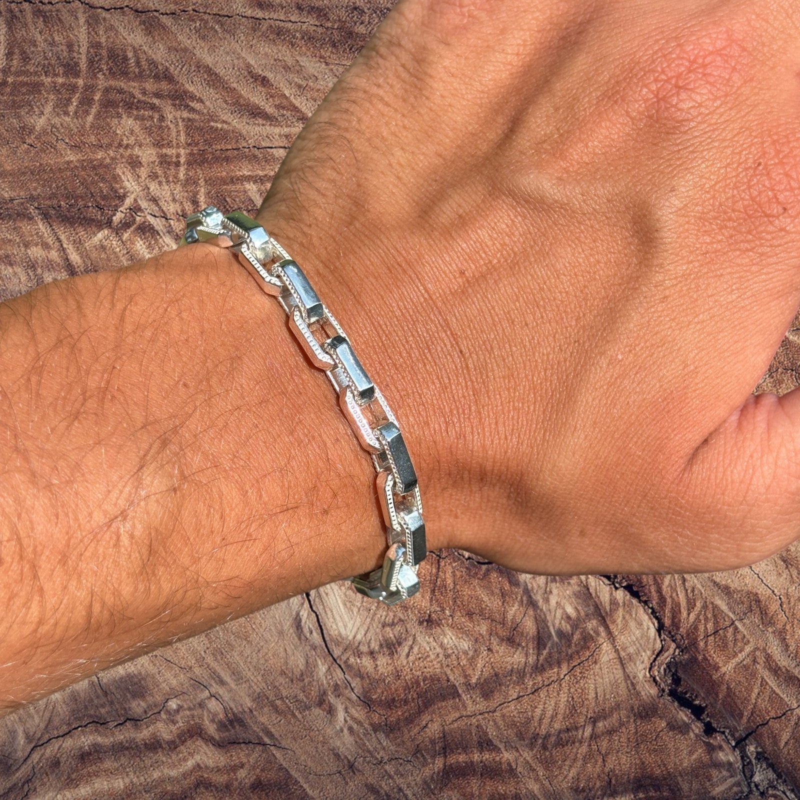 Bracelet Hermès fantaisie en argent sterling 925 de 7 mm