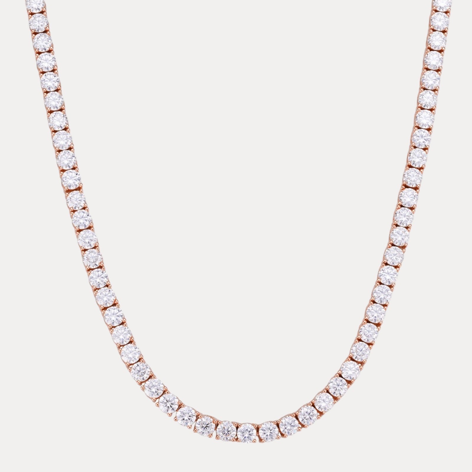 Collier chaîne tennis en argent sterling 925 de 4 mm avec zircone cubique ou moissanite