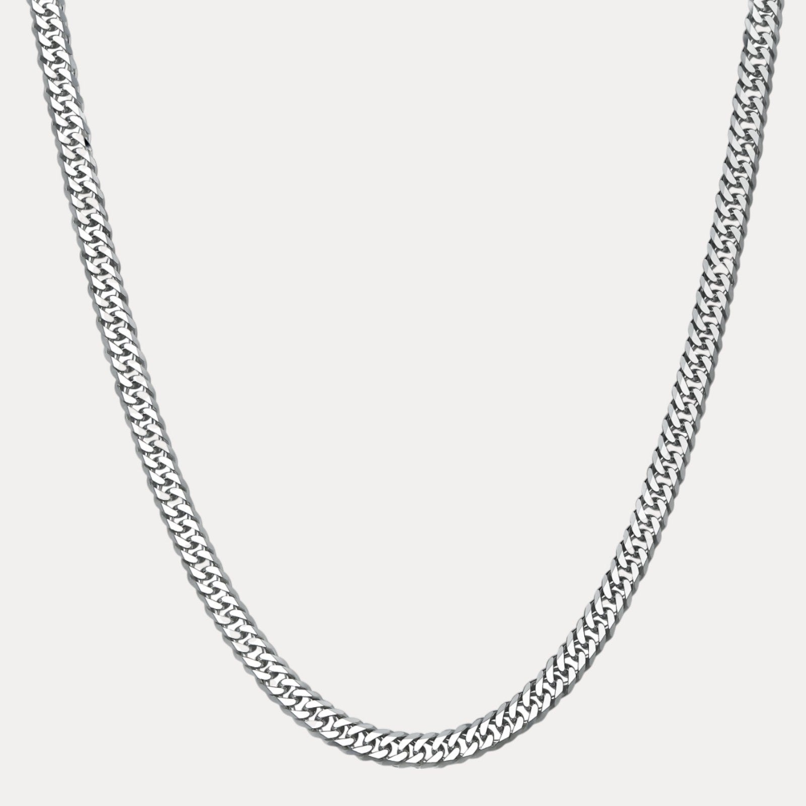 Collier à double chaîne gourmette de 8 mm en argent sterling 925