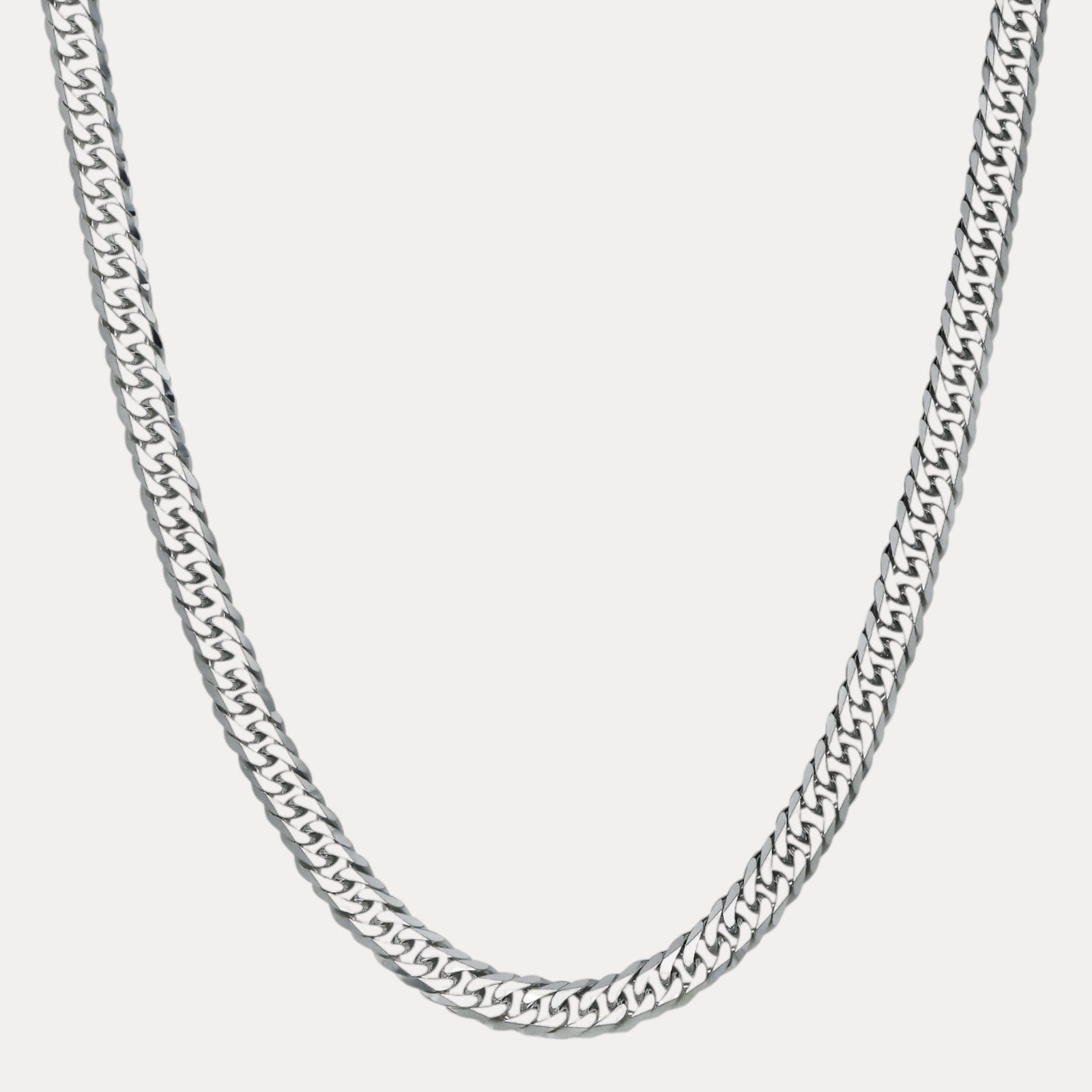 Collar de cadena doble de 10 mm en plata de ley 925