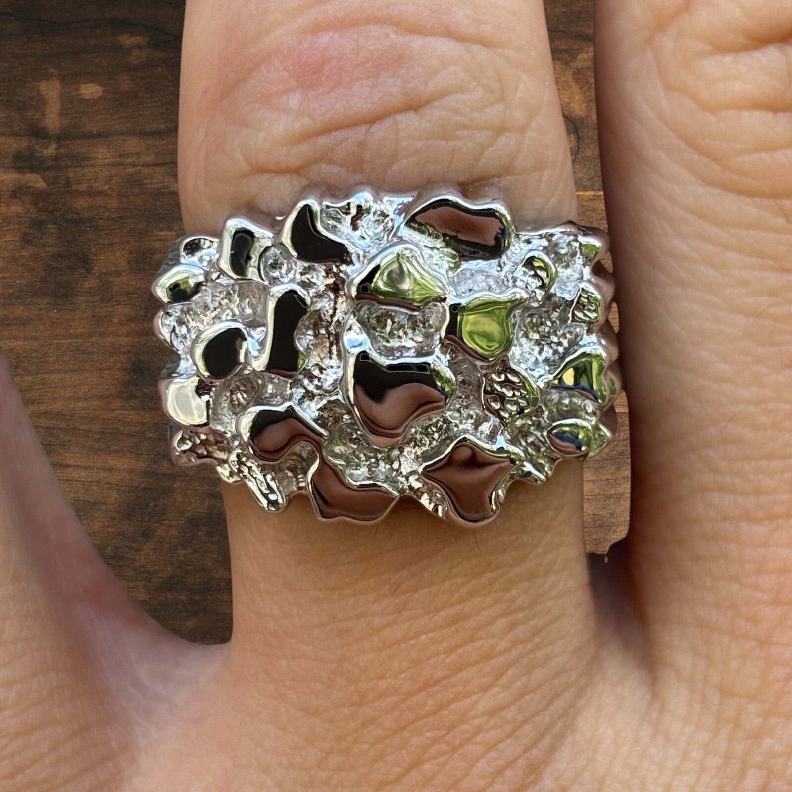 925 Sterling Silver Nugget Ring