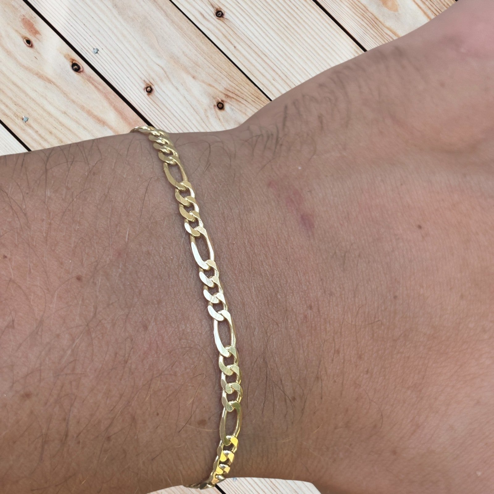 925 Sterling Silver 3.5mm Figaro Bracelet