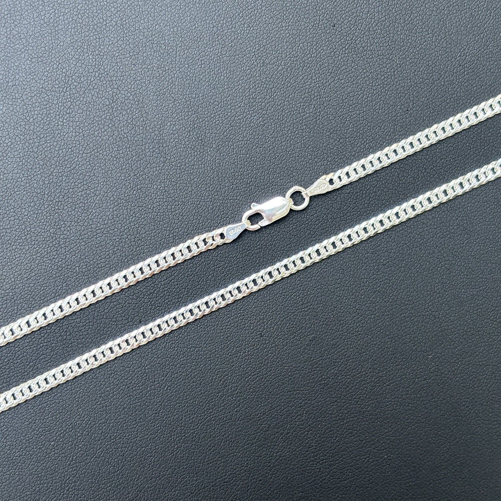 Collar de cadena doble de 3,5 mm de plata de ley 925