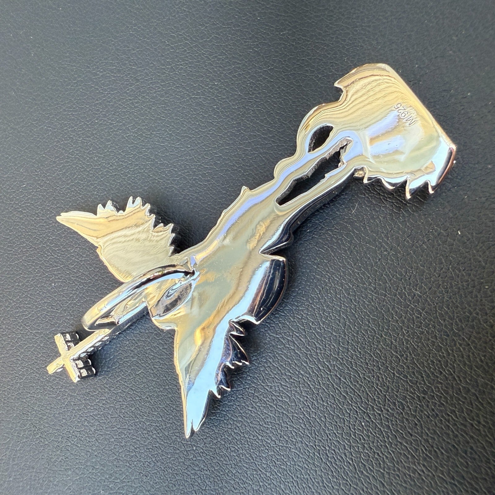 Pendentif Saint-Michel en argent sterling 925 avec moissanite - Moyen