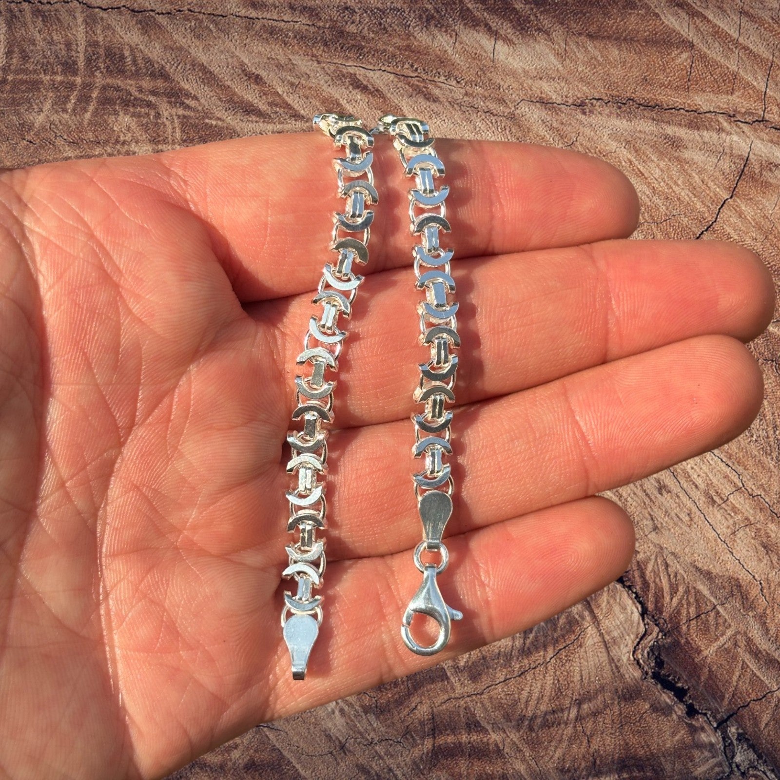 925 Sterling Silver 6mm Flat Byzantine Bracelet