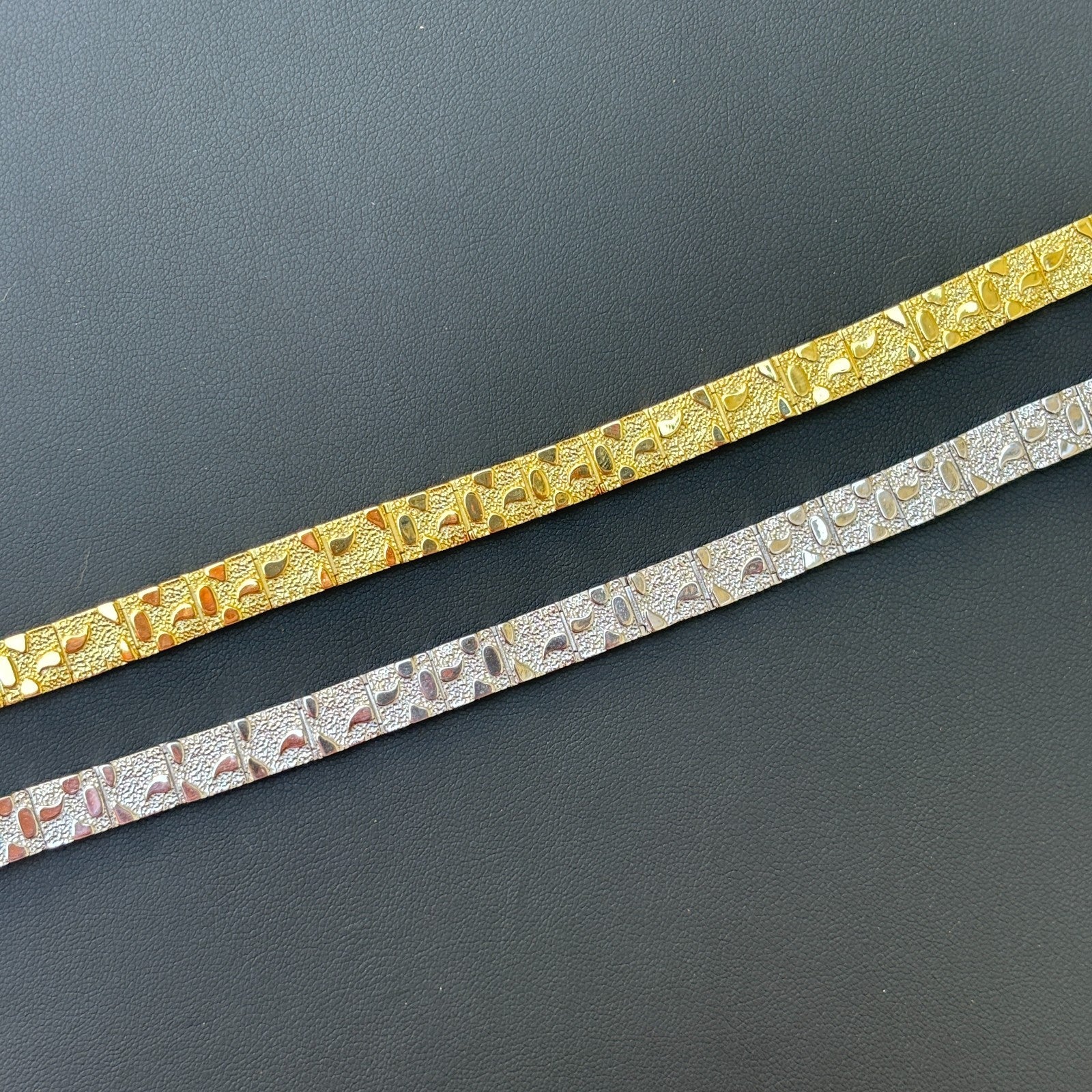 Bracelet à maillons pépites personnalisé en argent sterling 925 de 8 mm