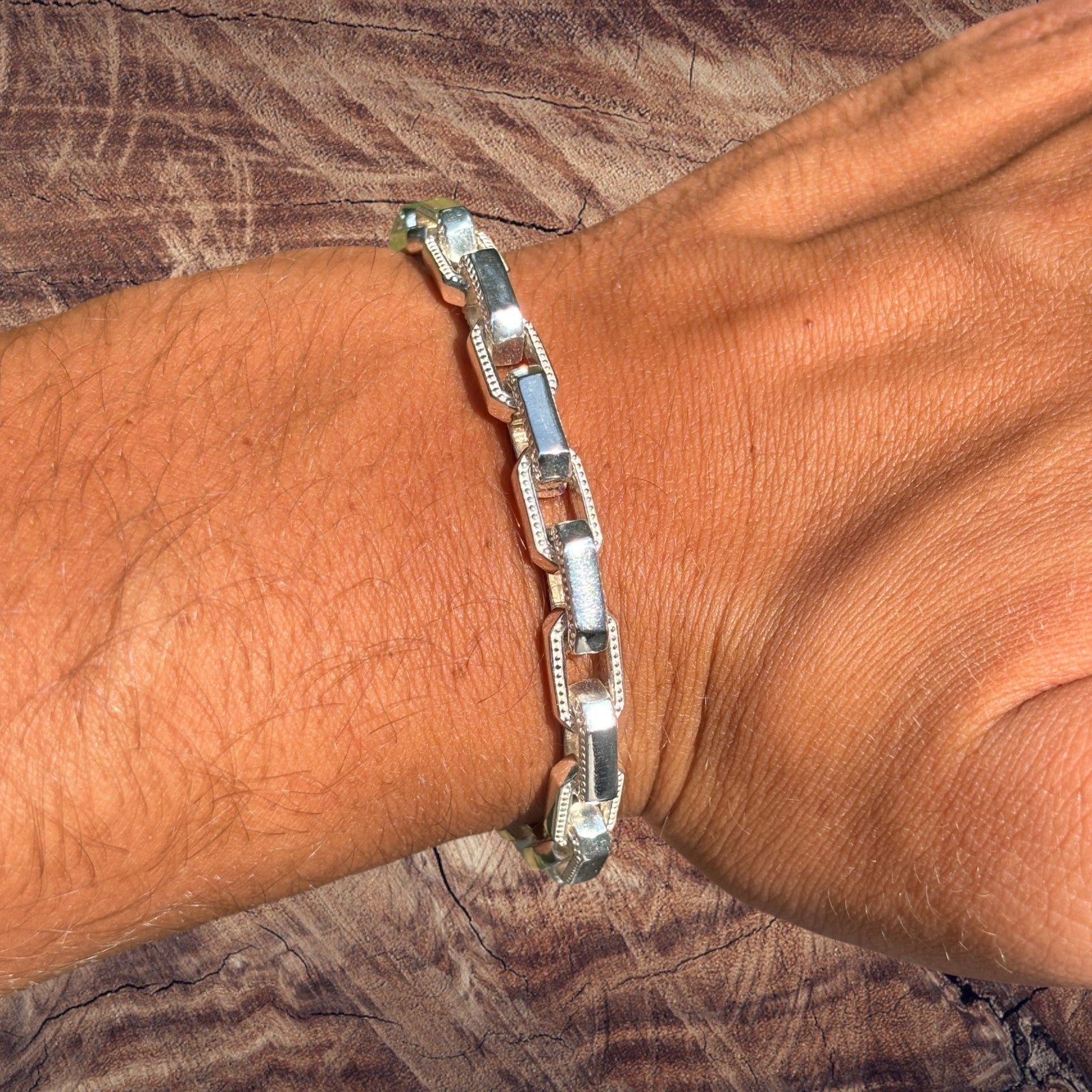 Bracelet Hermès fantaisie en argent sterling 925 de 7 mm