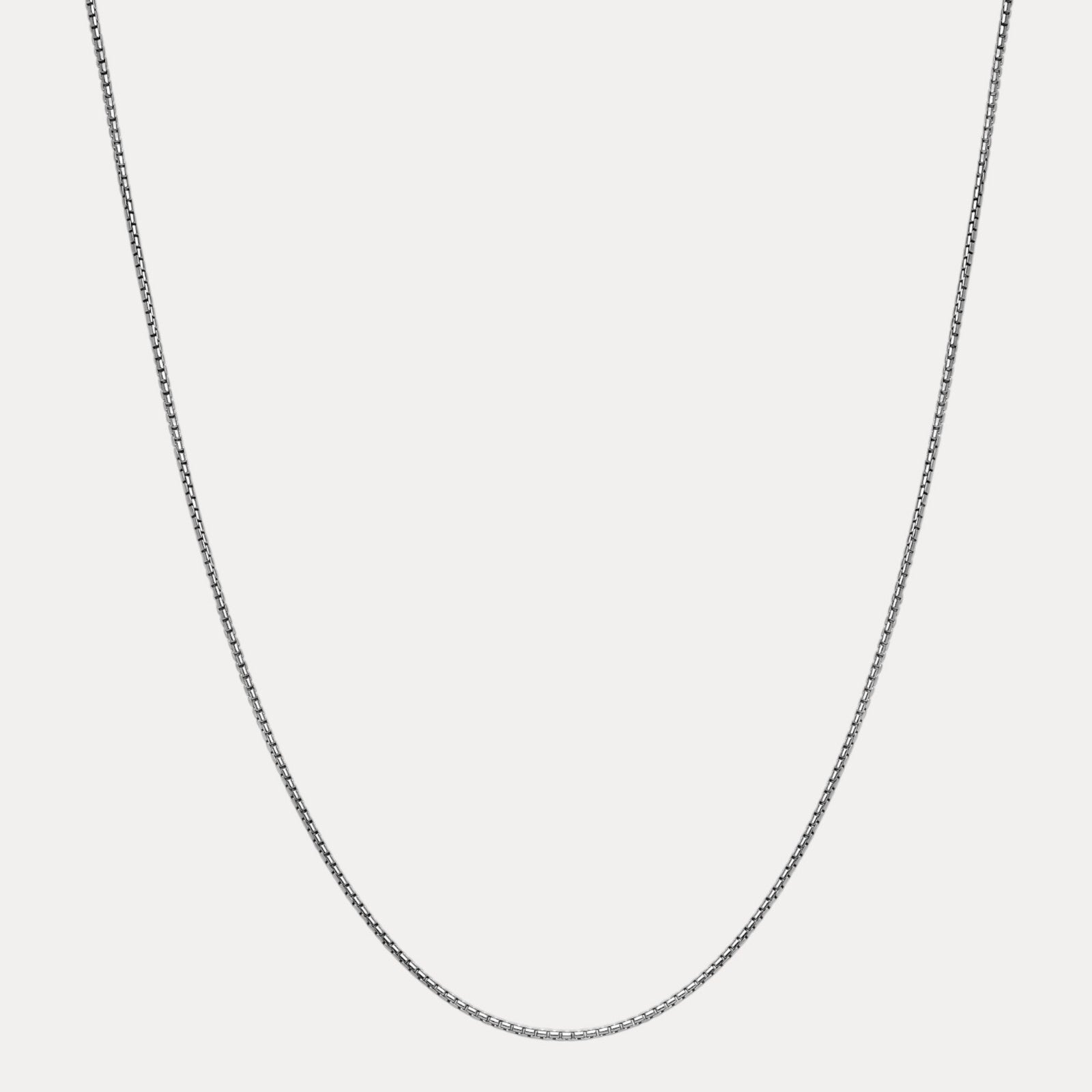 925 Sterling Silver 2mm Rounded Box Chain Necklace