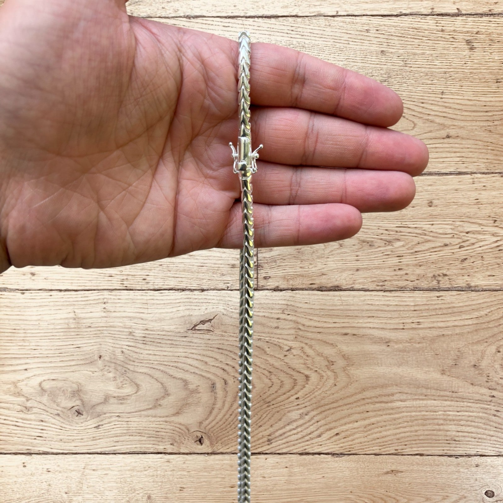 925 Sterling Silver 5mm Rounded Franco Chain Necklace