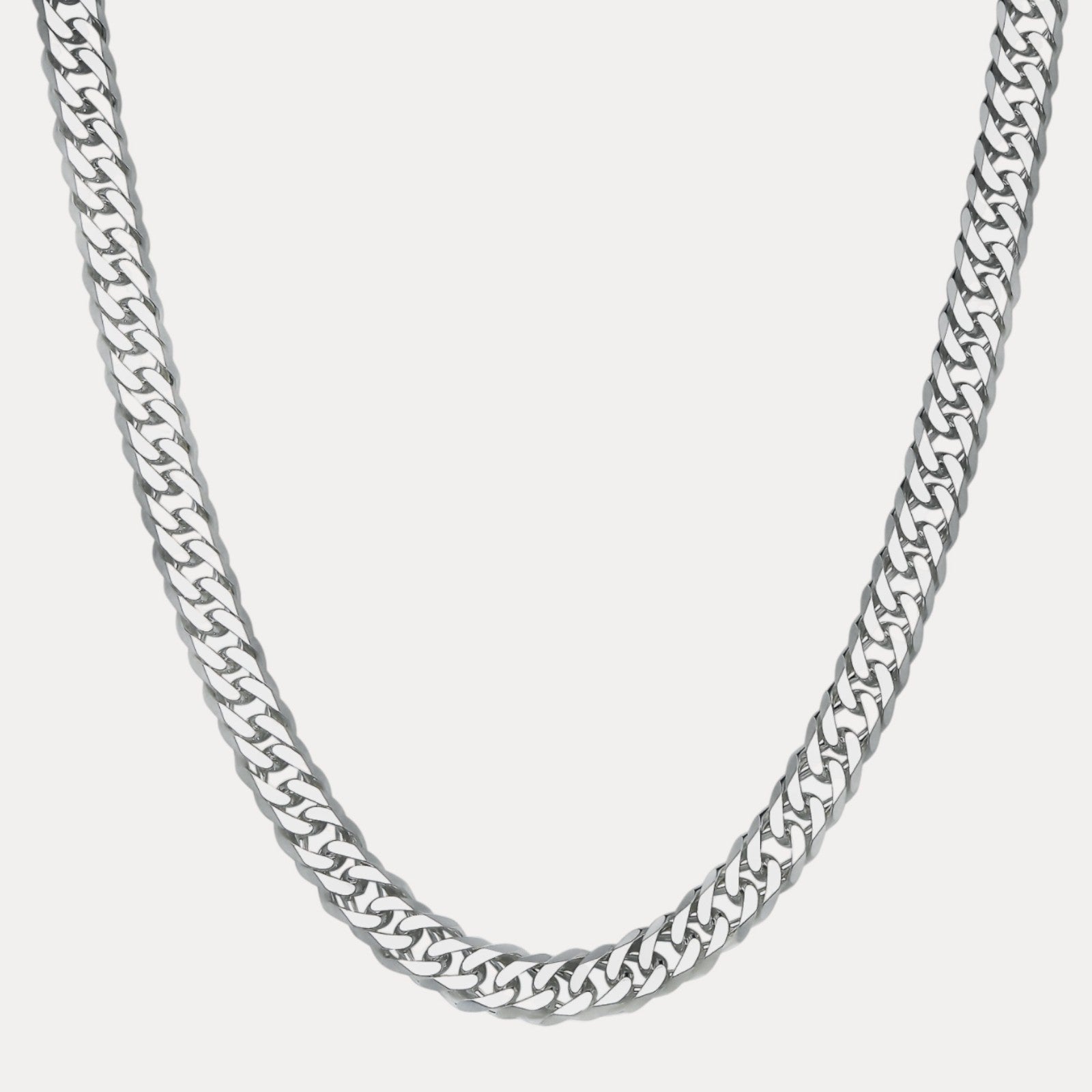 Collar de cadena doble de 12 mm en plata de ley 925