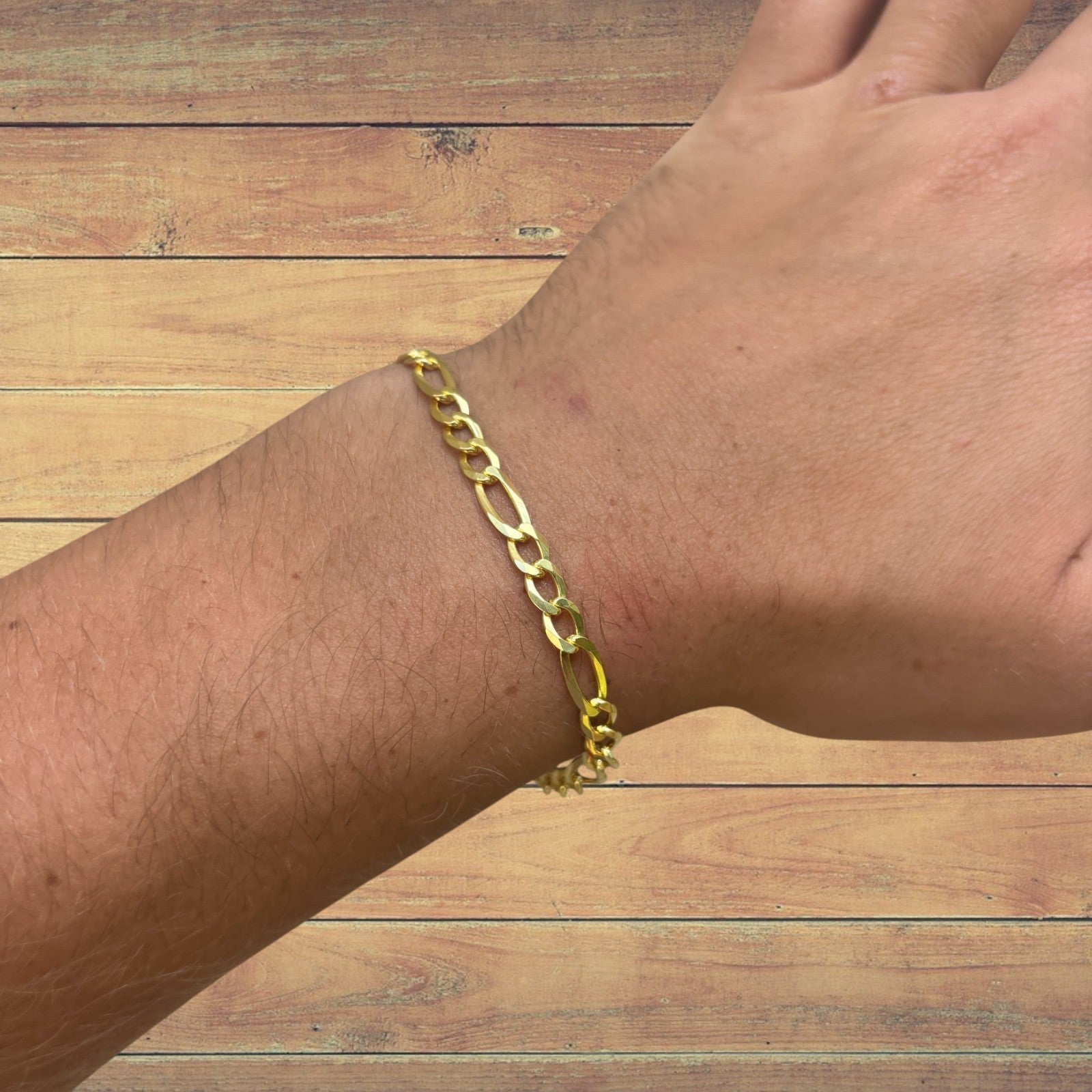 925 Sterling Silver 5mm Figaro Bracelet