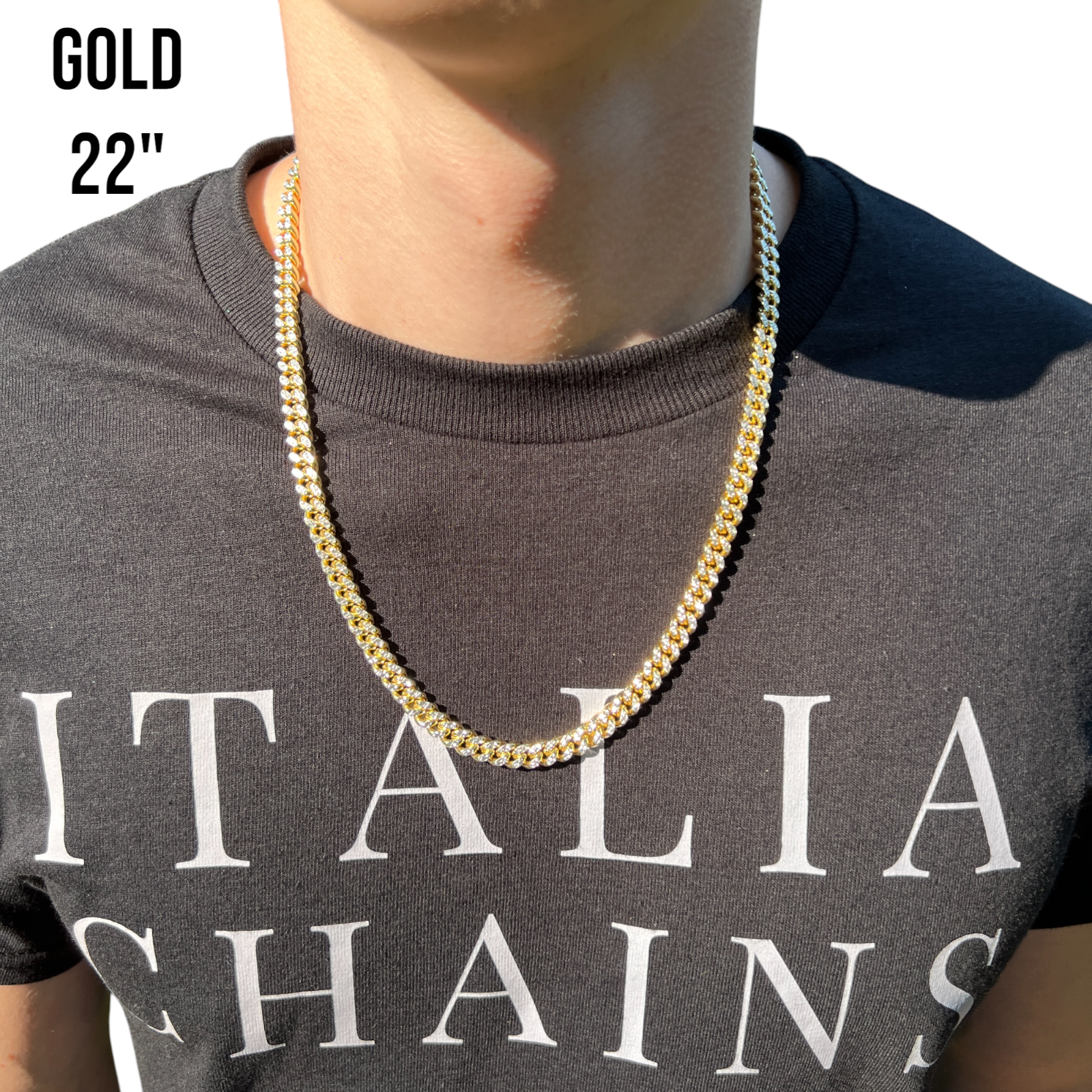 Collier en argent sterling 925 avec chaîne cubaine Miami taille diamant de 7 mm