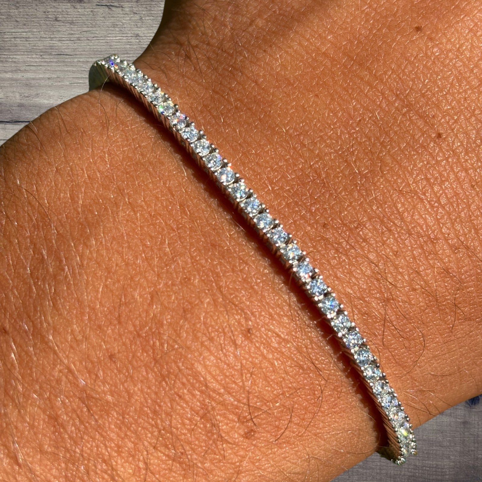 925 Sterling Silver 2mm Tennis Bracelet - CZ Or Moissanite
