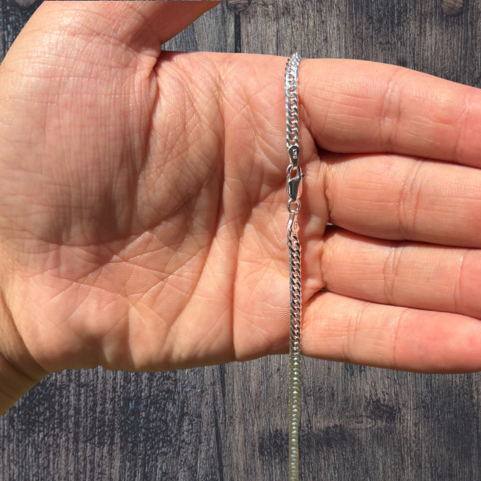 Collar de cadena doble de 3,5 mm de plata de ley 925