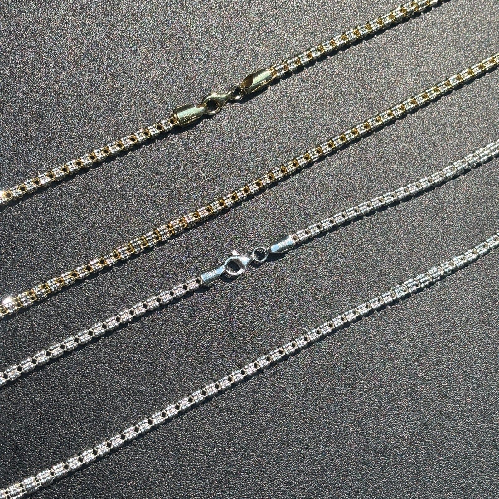 925 Sterling Silver 4-Link Ice Chain Necklace