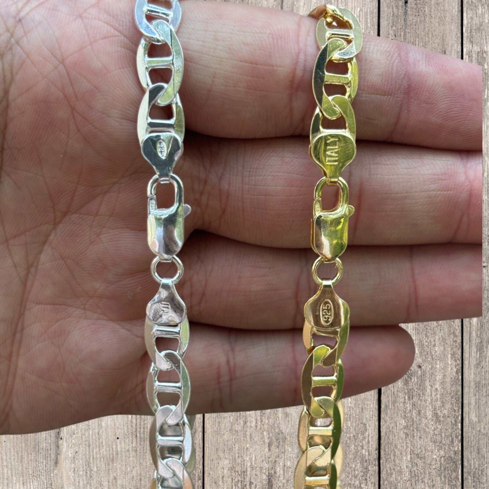 925 Sterling Silver 8mm Mariner Chain Necklace