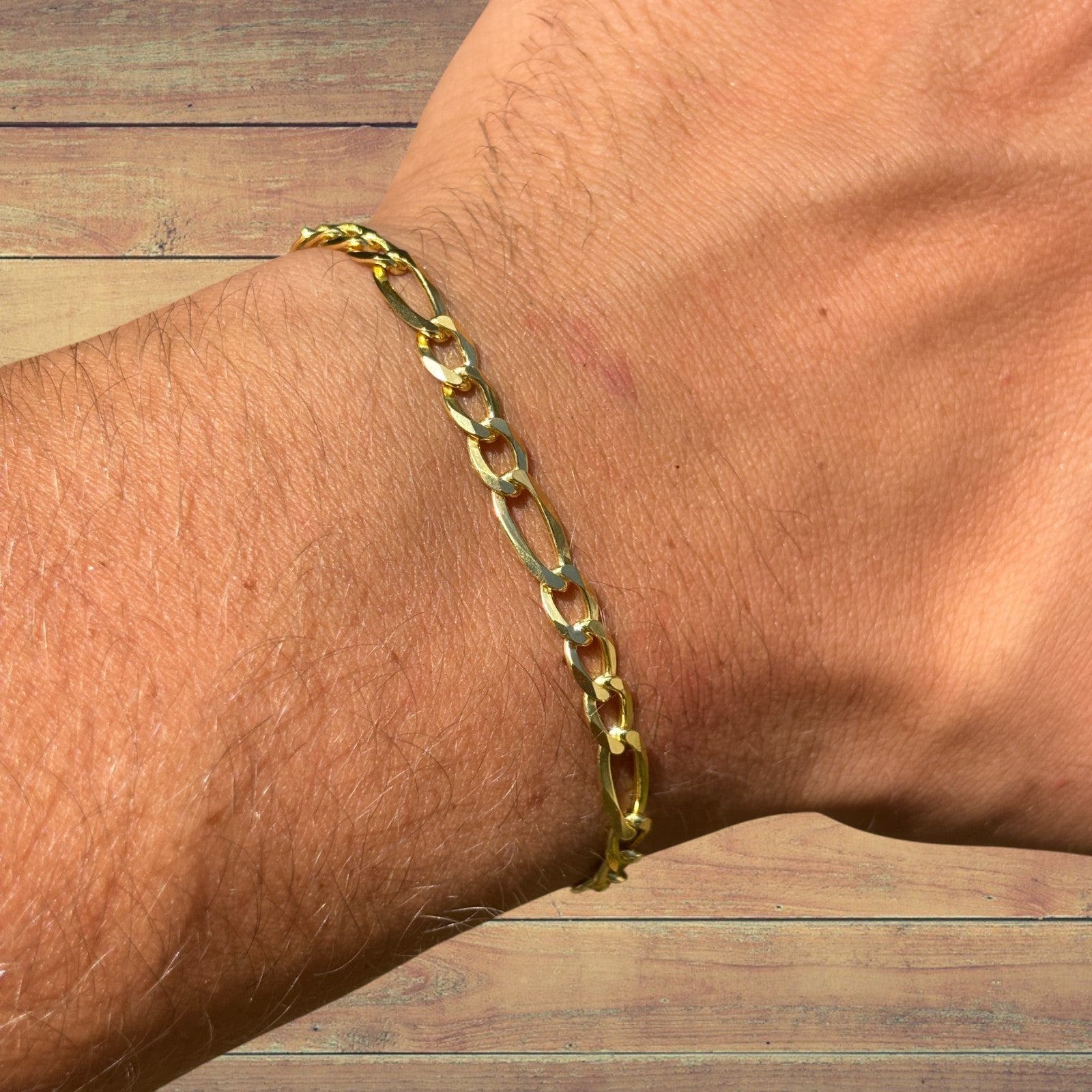 925 Sterling Silver 5mm Figaro Bracelet