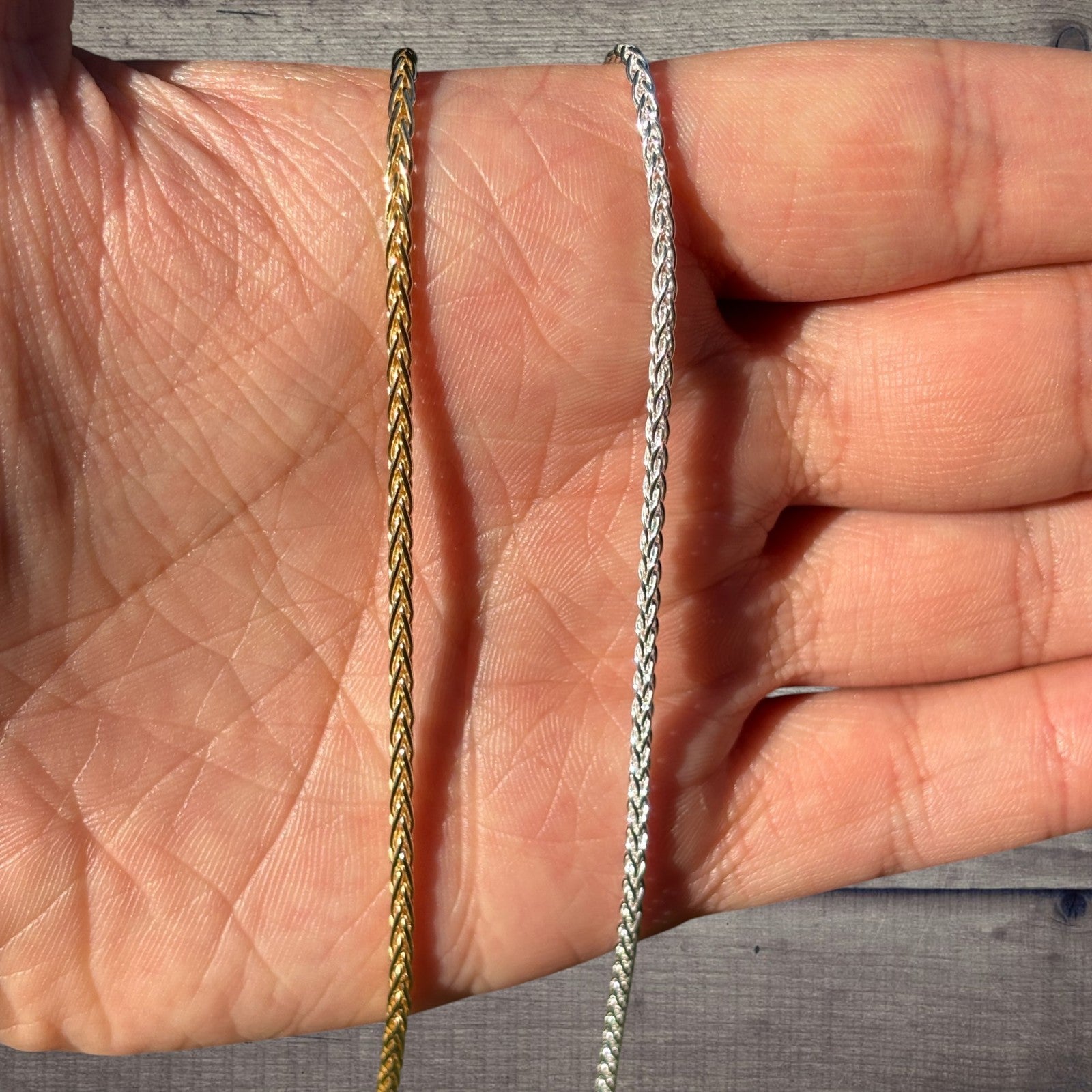 925 Sterling Silver 2mm Wheat Chain Necklace