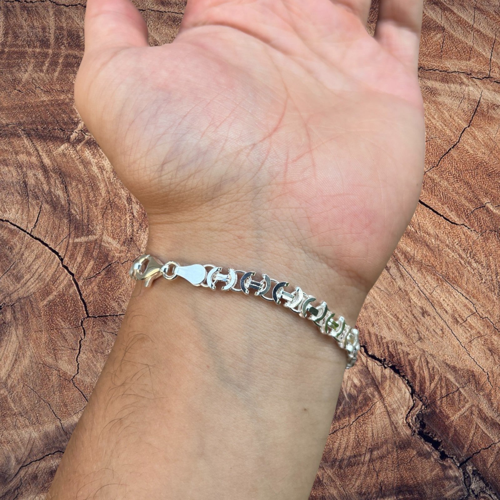 925 Sterling Silver 6mm Flat Byzantine Bracelet