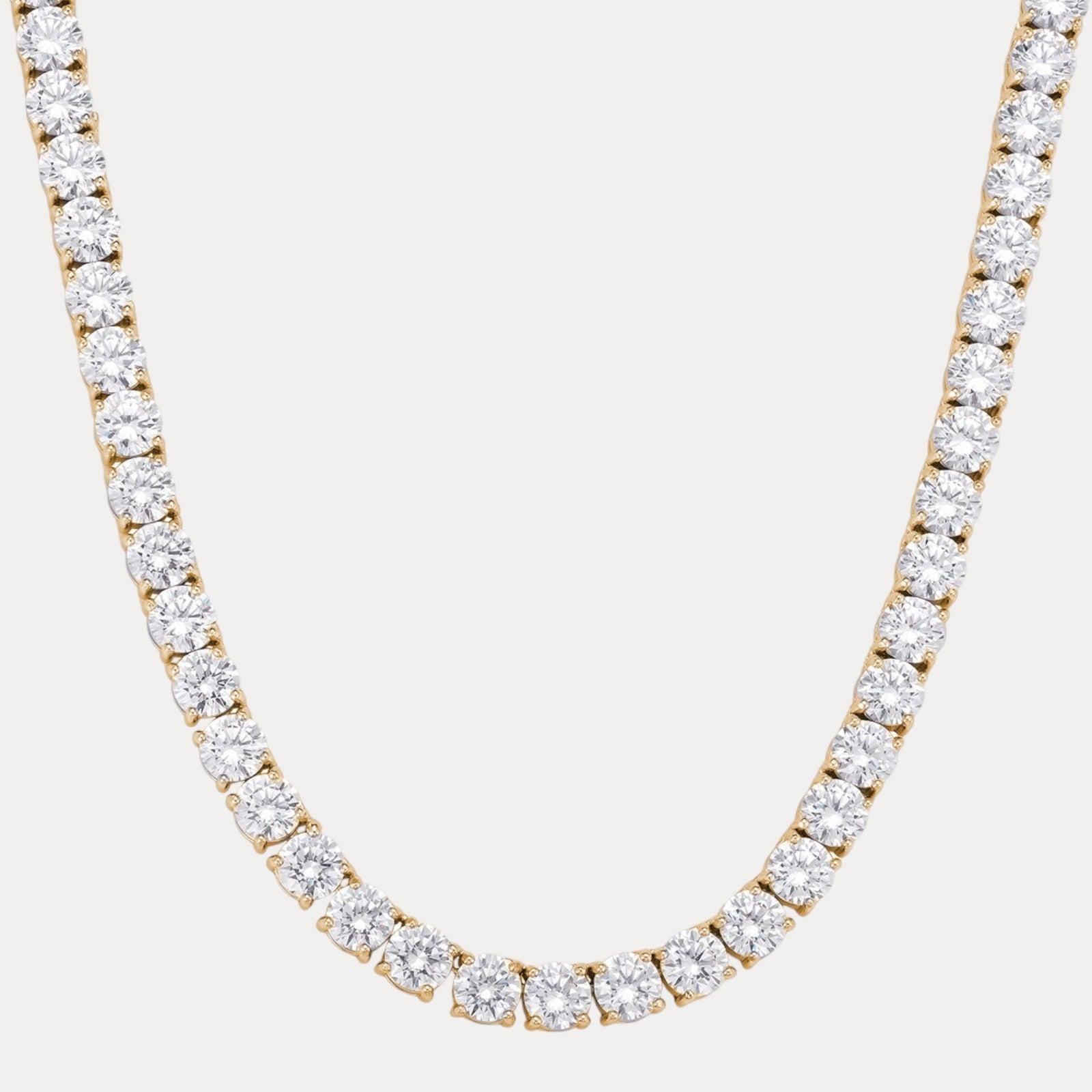 Collier chaîne tennis 7 mm en argent sterling 925 avec zircone cubique ou moissanite