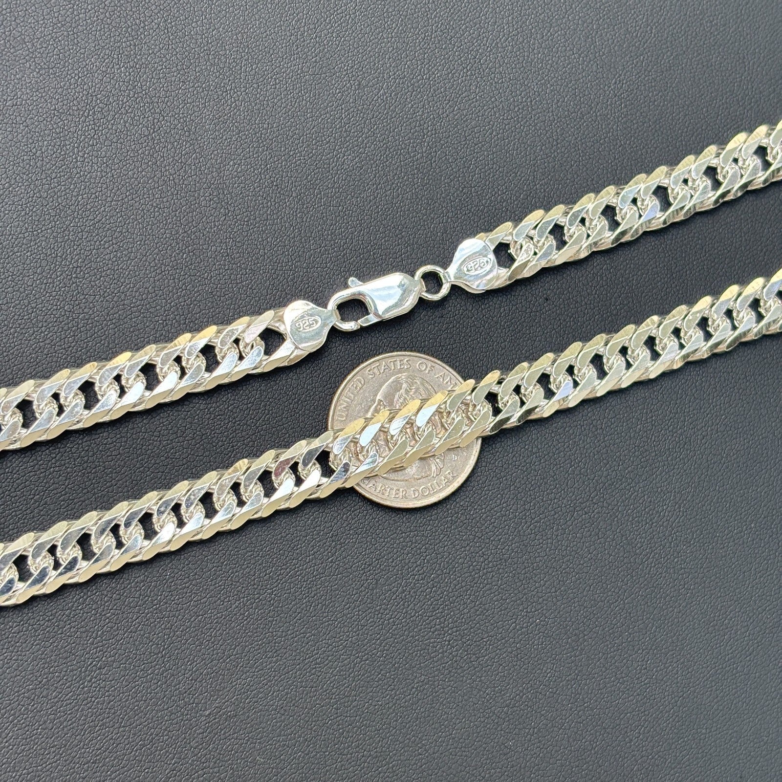 Collar de cadena doble de 10 mm en plata de ley 925