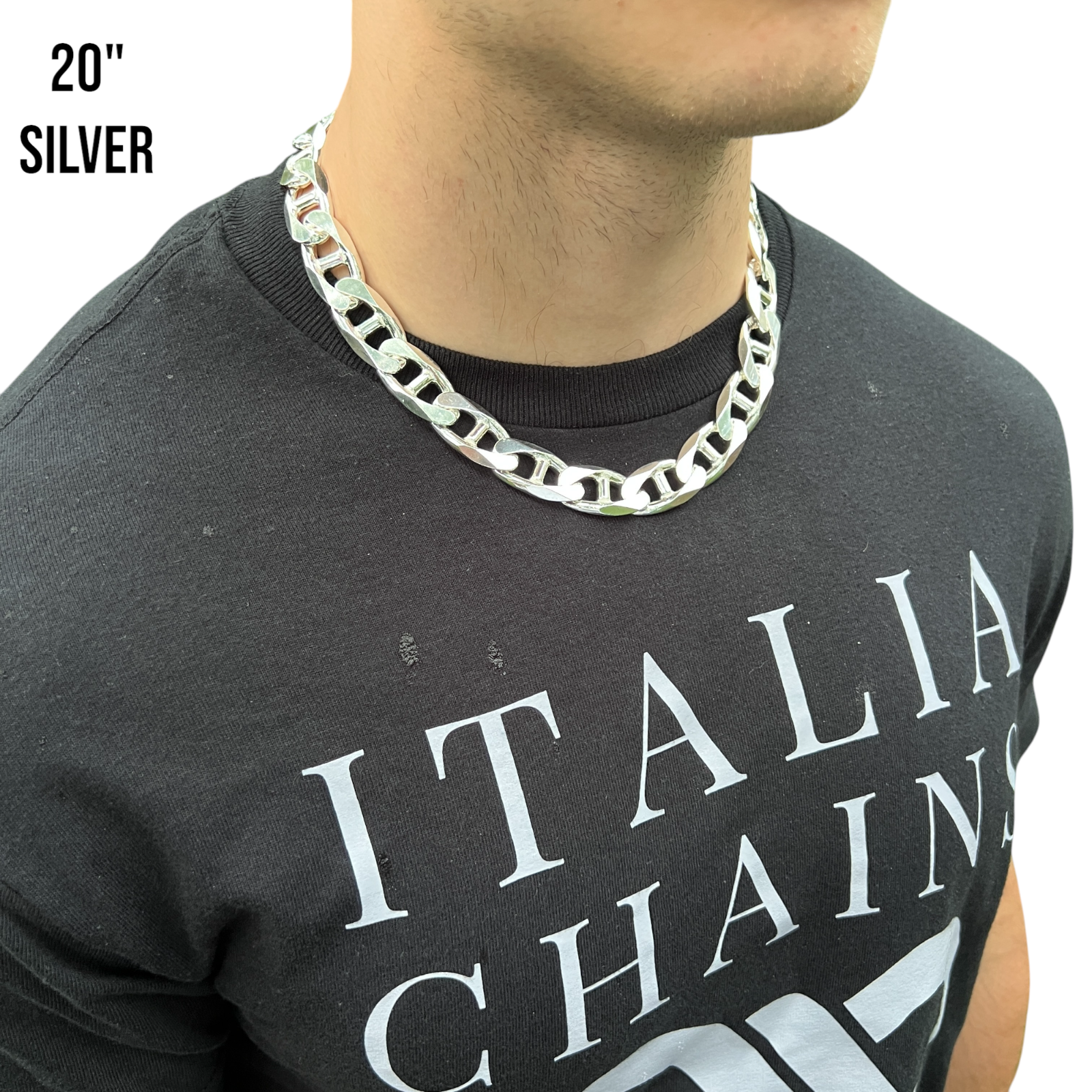 925 Sterling Silver 16mm Mariner Chain Necklace