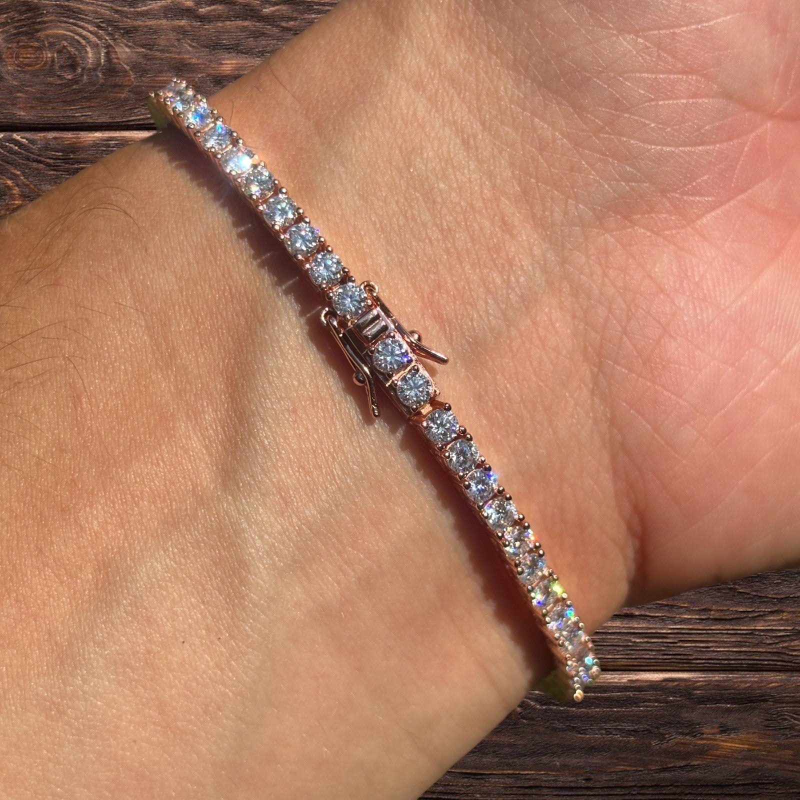925 Sterling Silver 3mm Tennis Bracelet - CZ Or Moissanite