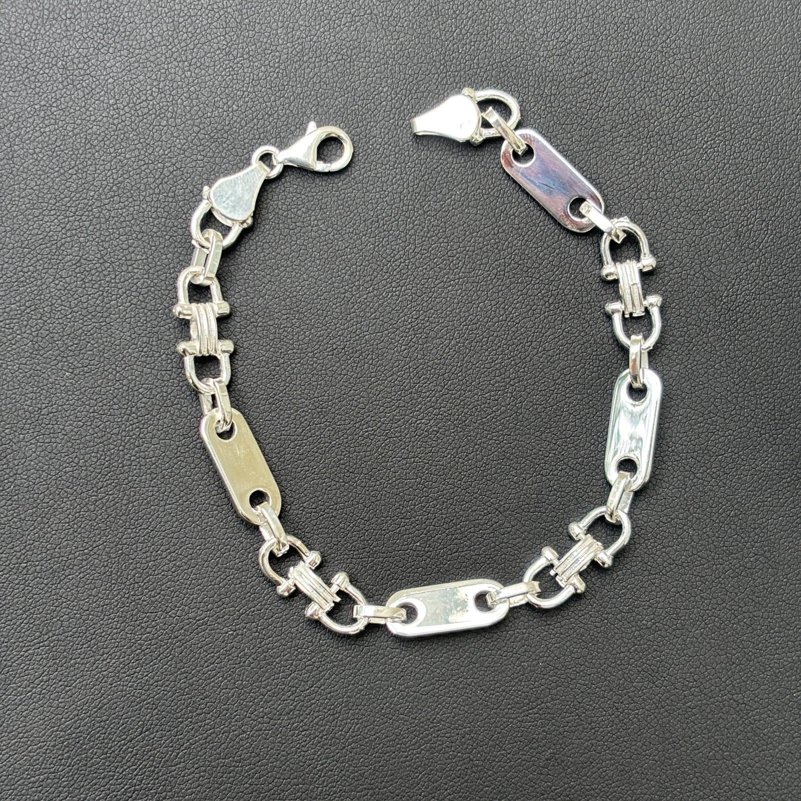 Bracelet à maillons Ferragamo personnalisé en argent sterling 925 de 7,5 mm