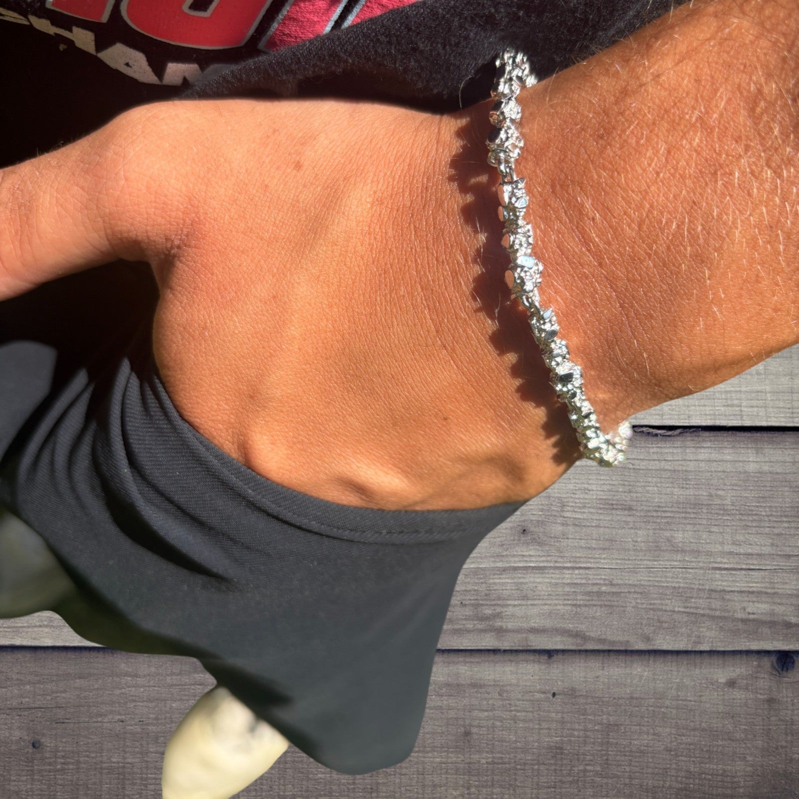 Pulsera de pepitas de plata de ley 925 de 5 mm