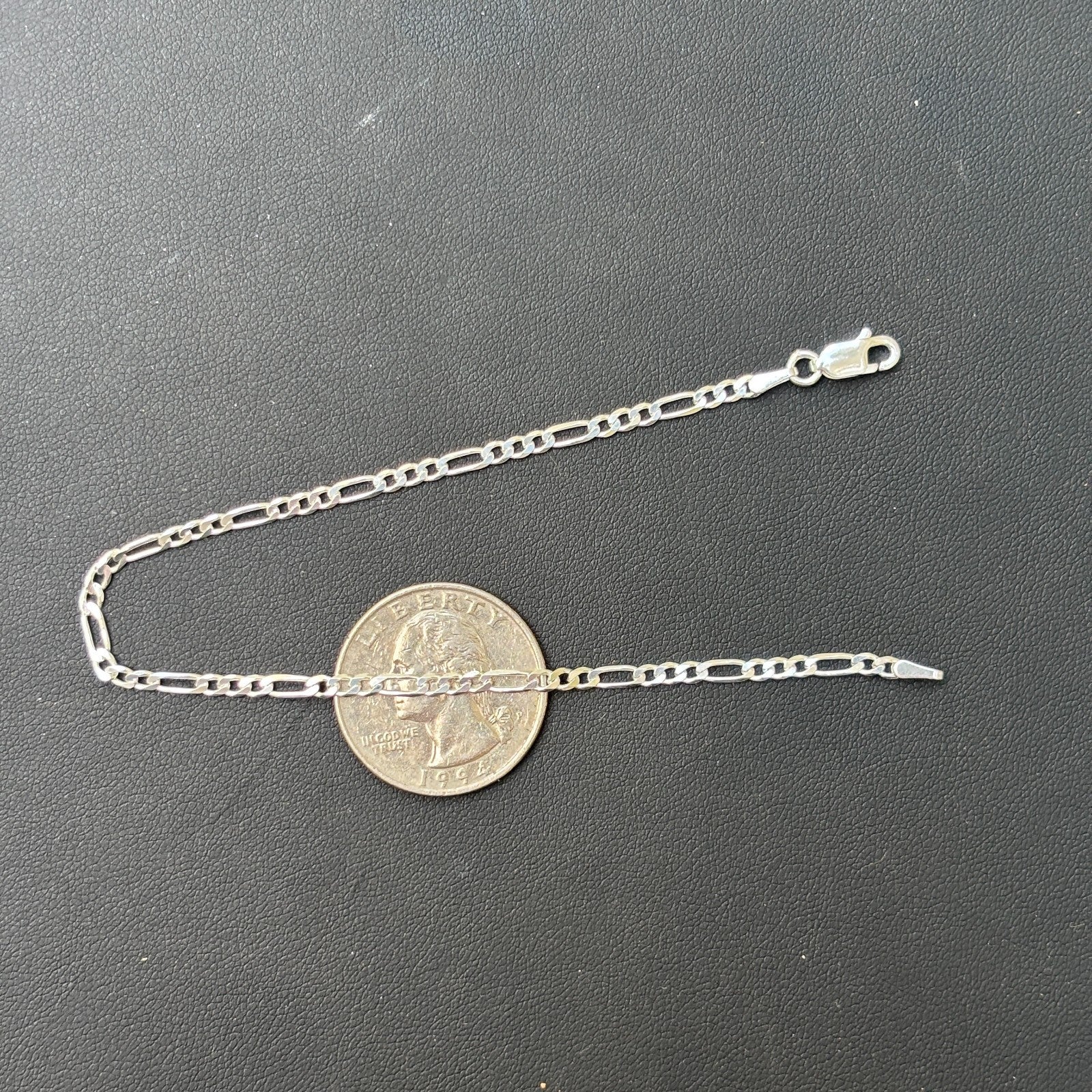 925 Sterling Silver 2.5mm Figaro Bracelet
