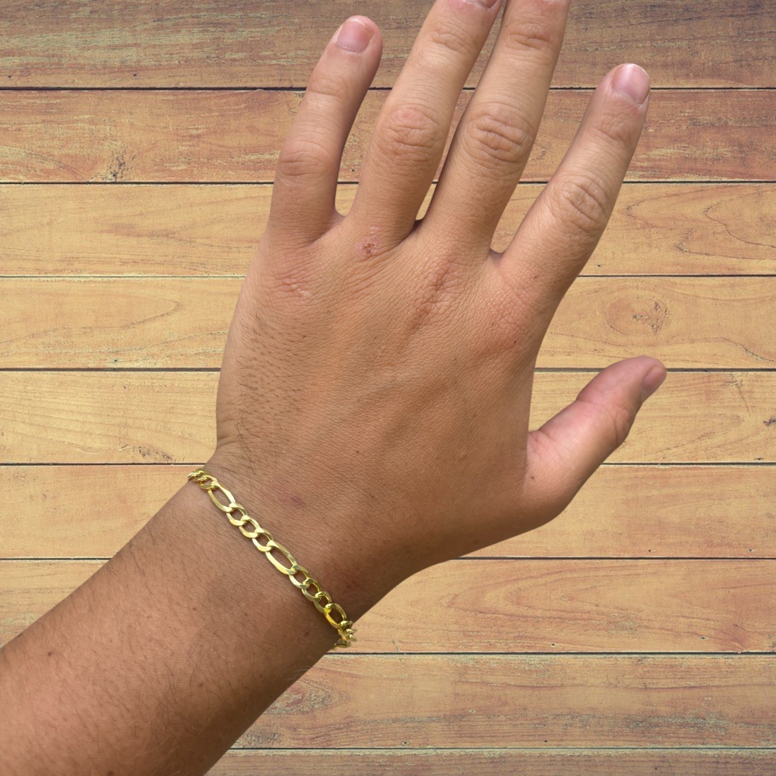 925 Sterling Silver 5mm Figaro Bracelet