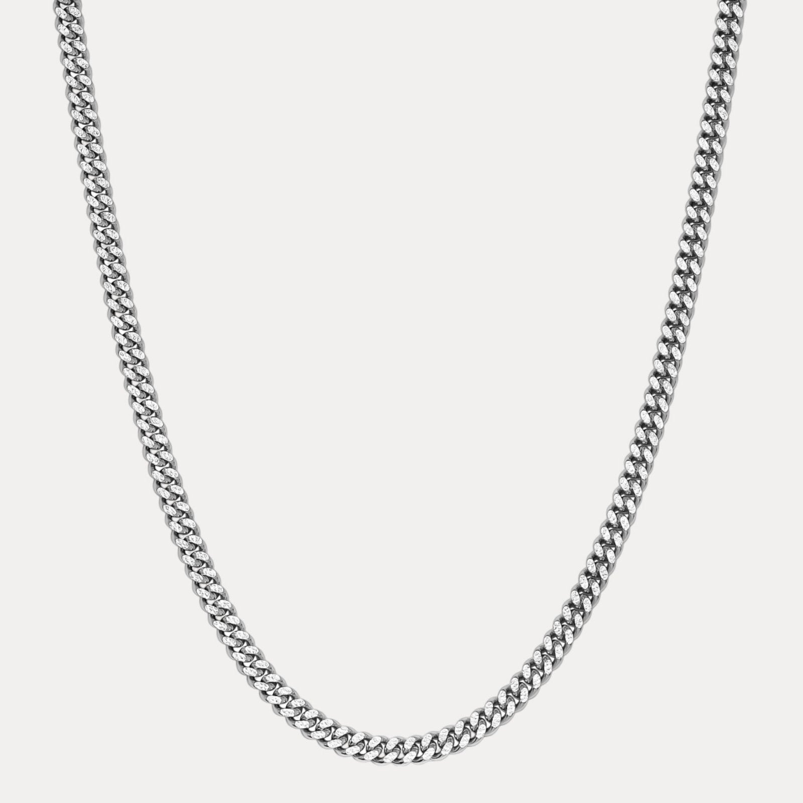 Collier en argent sterling 925 avec chaîne cubaine Miami taille diamant de 7 mm