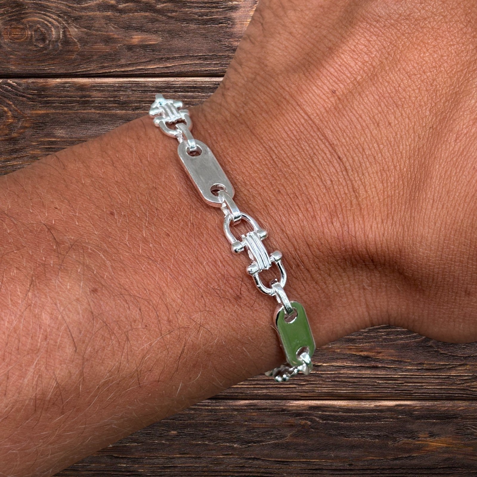 Bracelet à maillons Ferragamo personnalisé en argent sterling 925 de 7,5 mm
