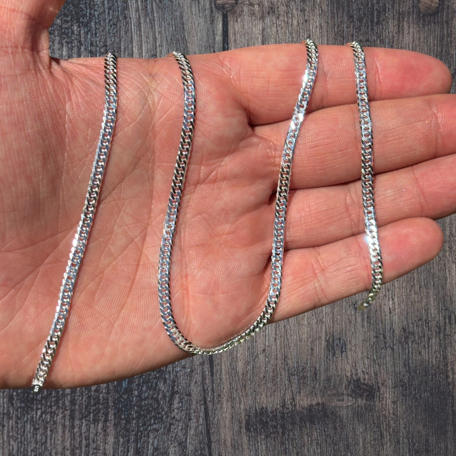 Collar de cadena doble de 3,5 mm de plata de ley 925