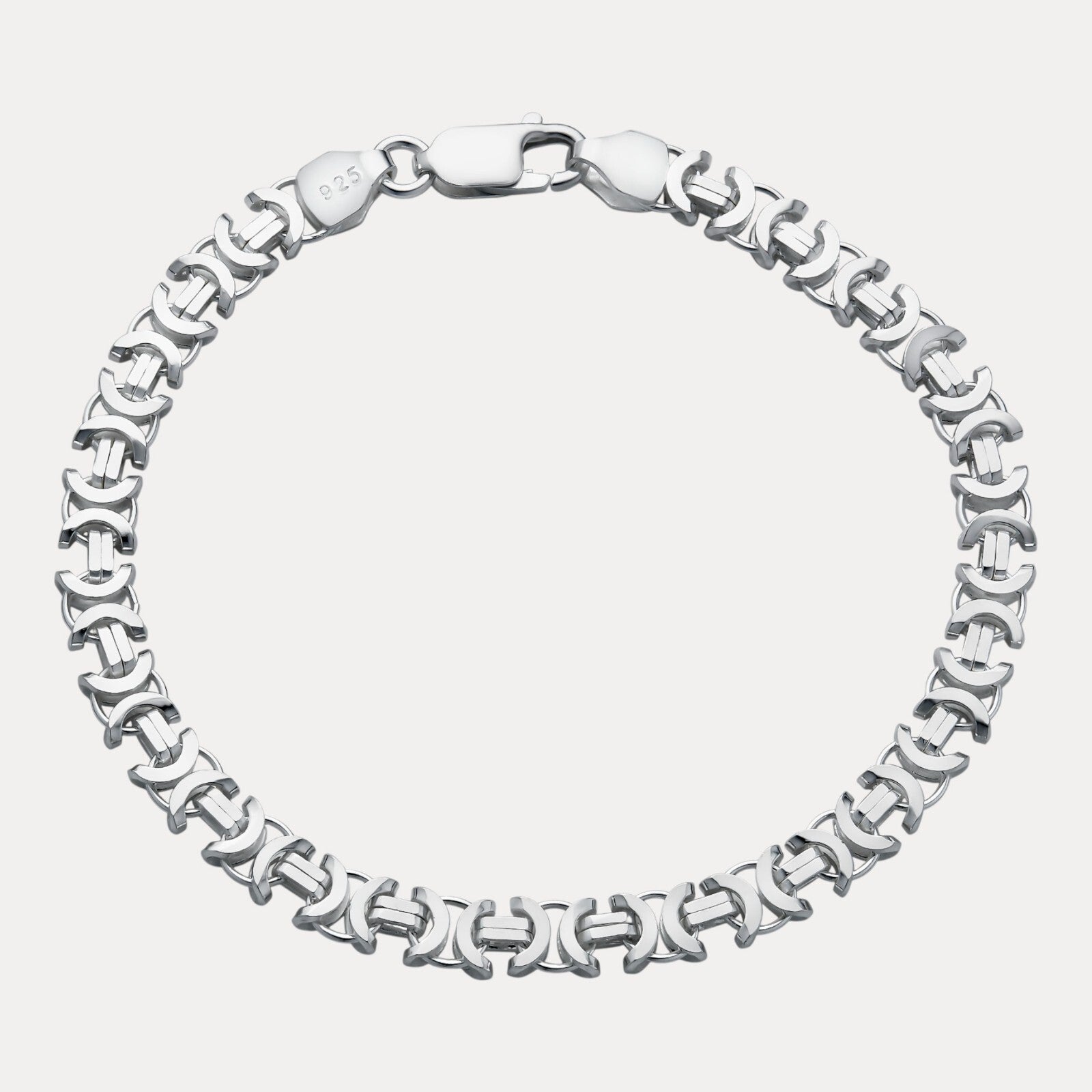 925 Sterling Silver 6mm Flat Byzantine Bracelet