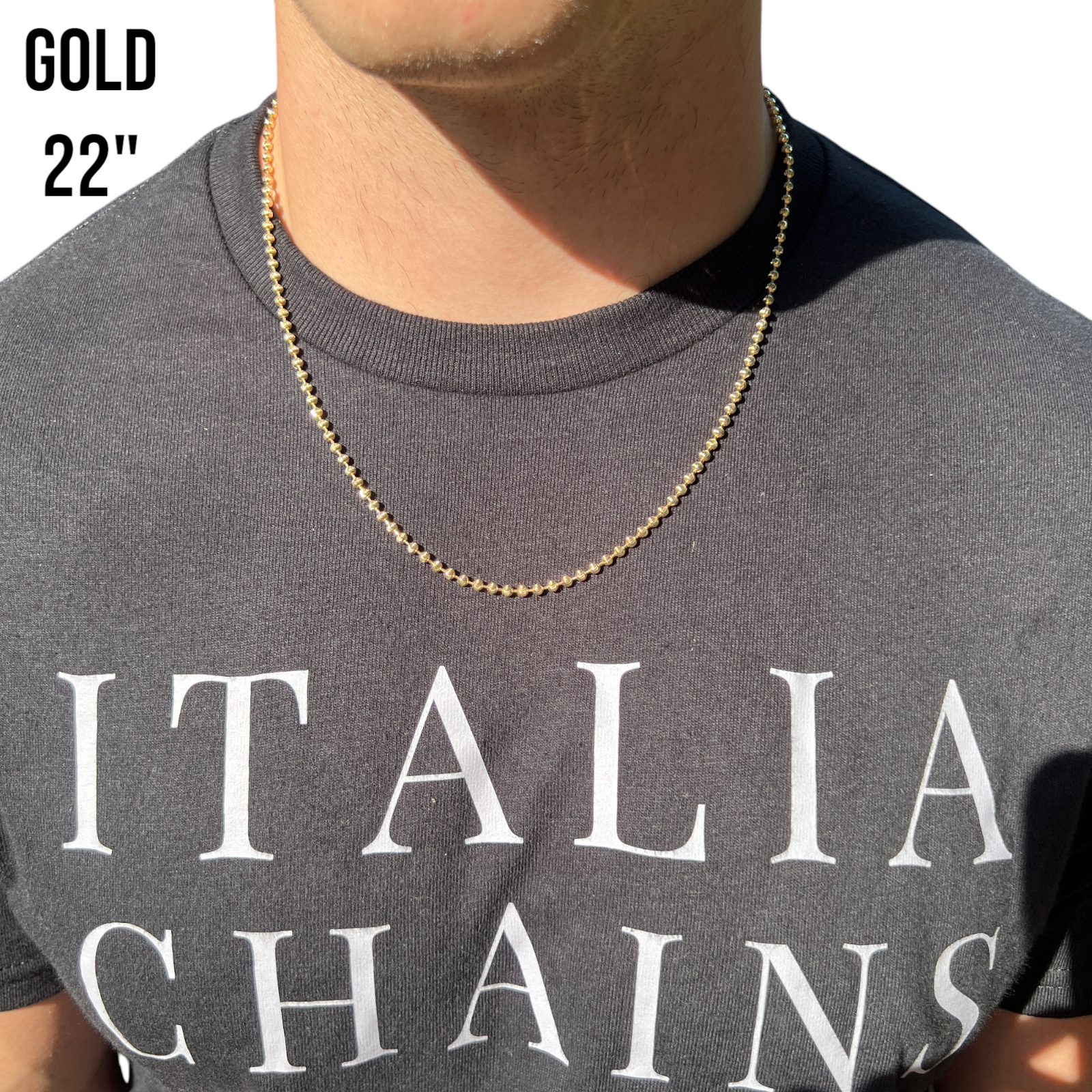 Collar de cadena de cuentas de 3 mm de plata de ley 925