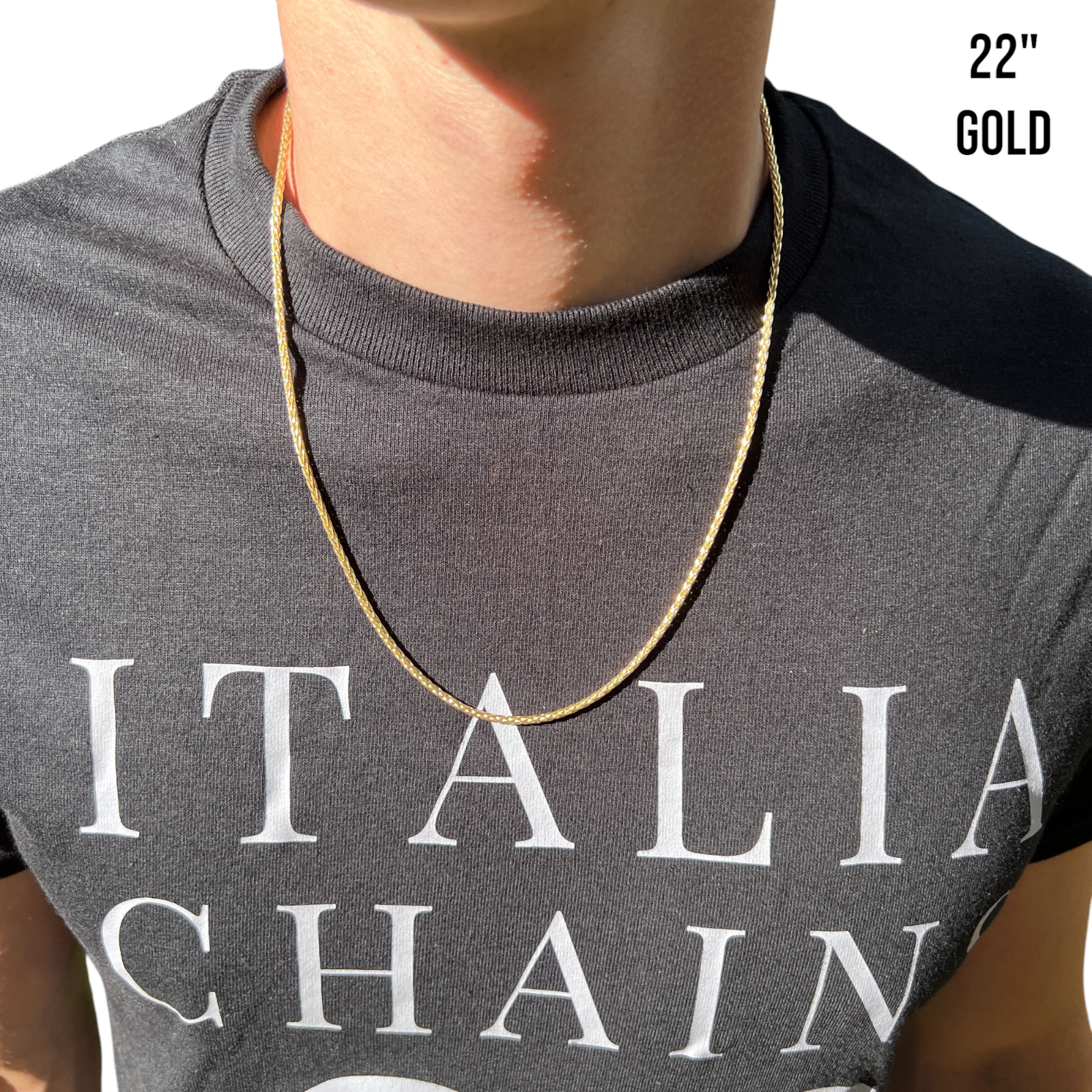 925 Sterling Silver 2mm Wheat Chain Necklace