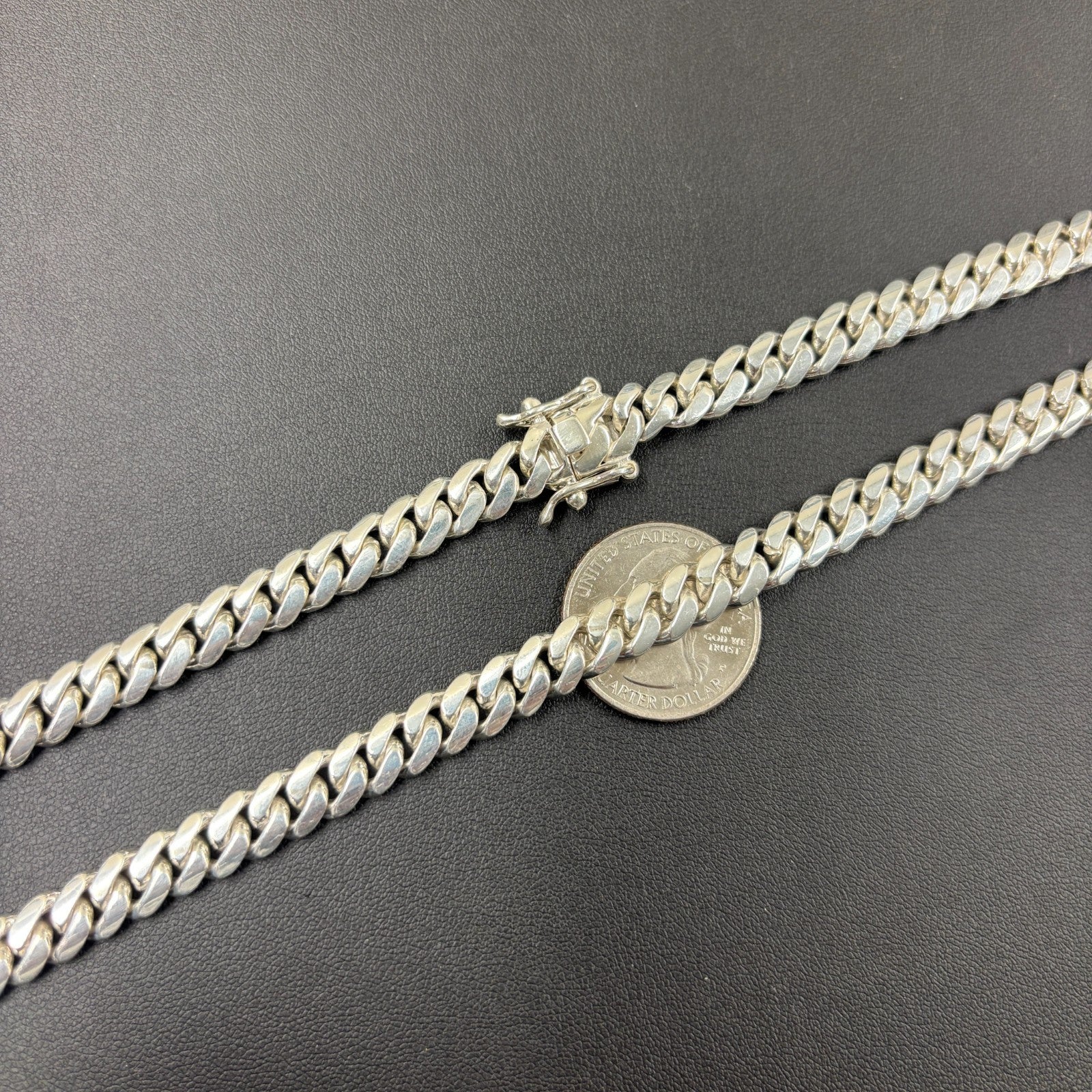 999 Fine Silver 8mm Miami Cuban Chain Necklace