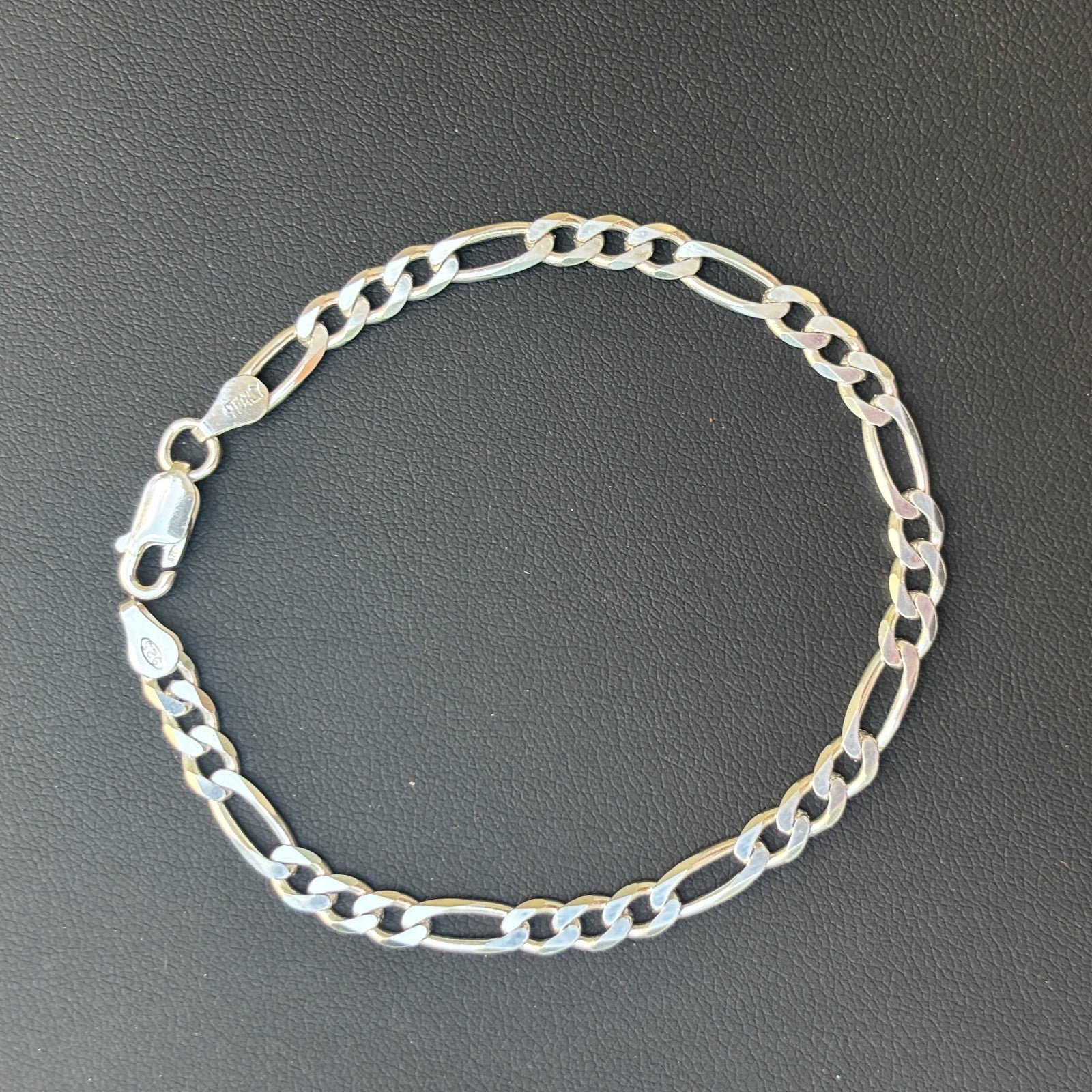 925 Sterling Silver 5mm Figaro Bracelet