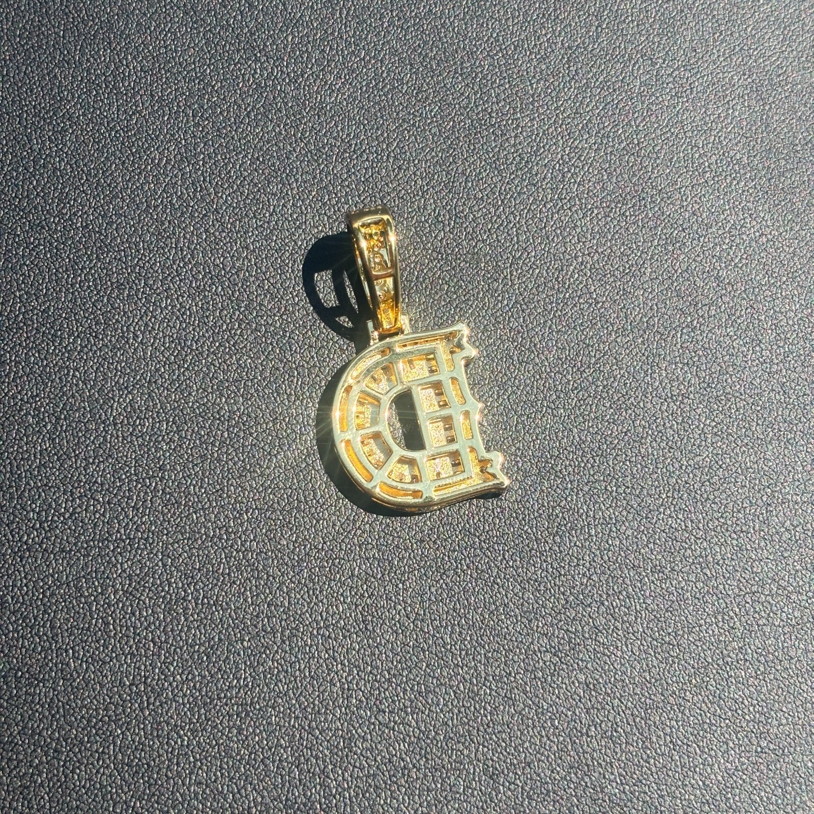 925 Sterling Silver Baguette Letter Pendant With Moissanite