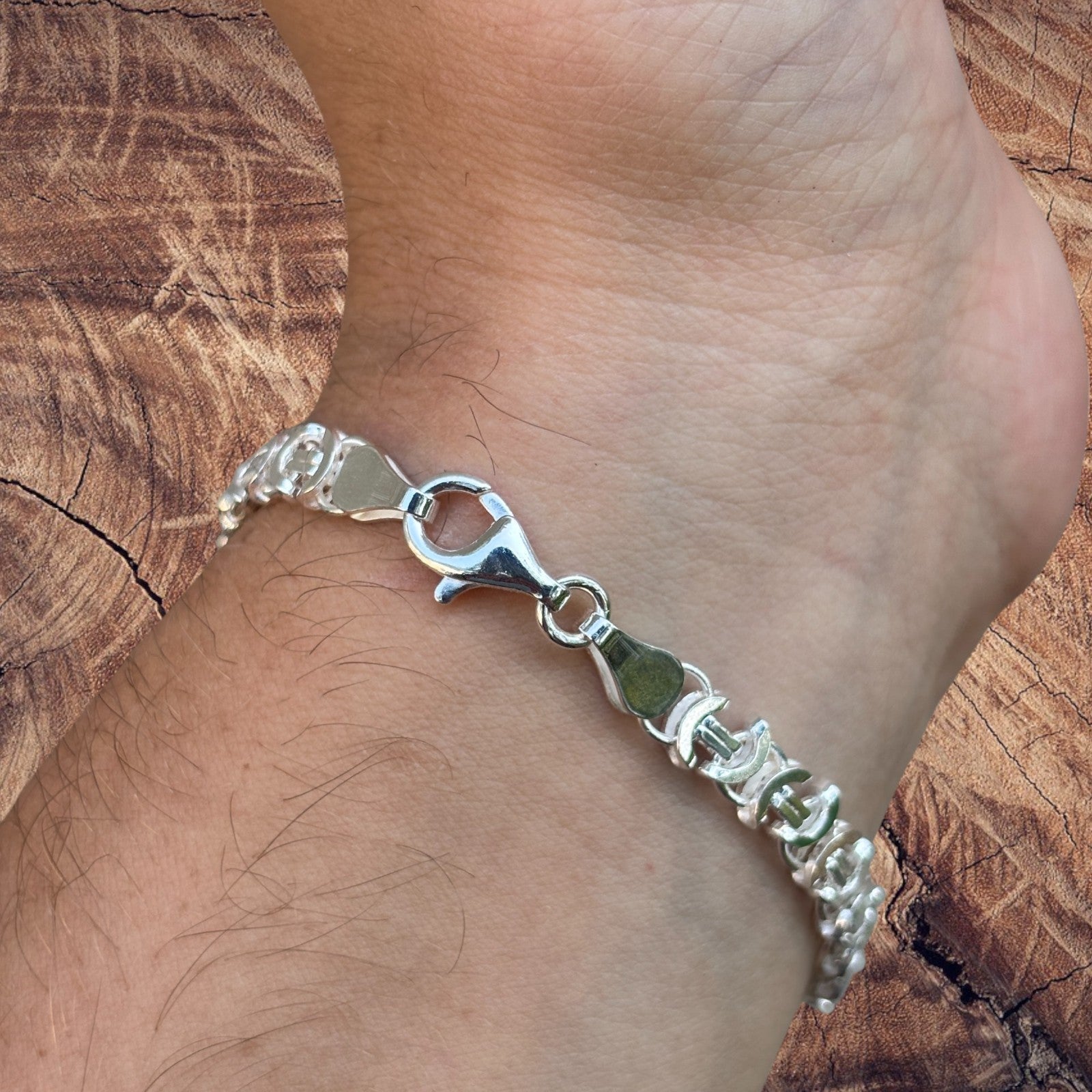 925 Sterling Silver 6mm Flat Byzantine Bracelet