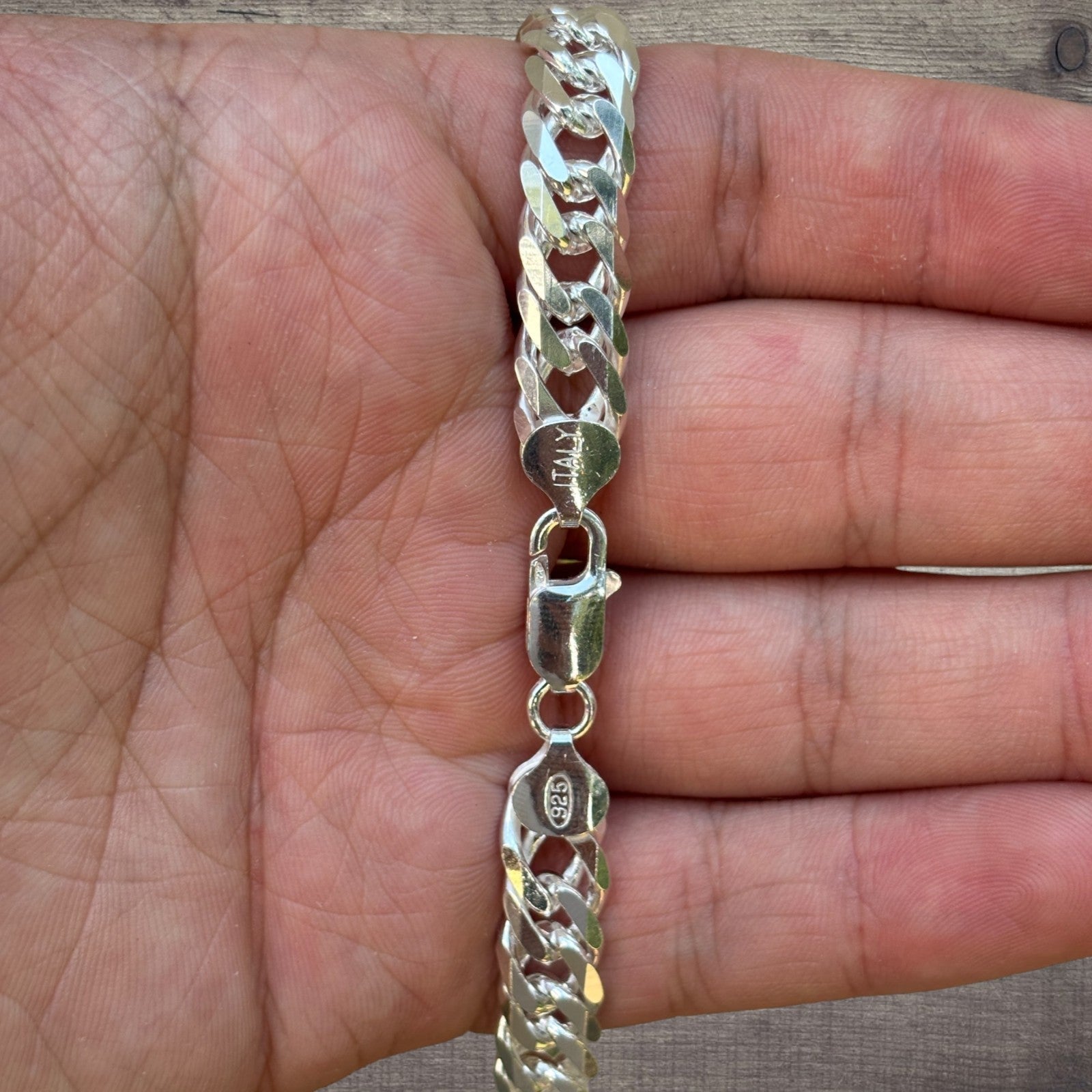Collar de cadena doble de 10 mm en plata de ley 925