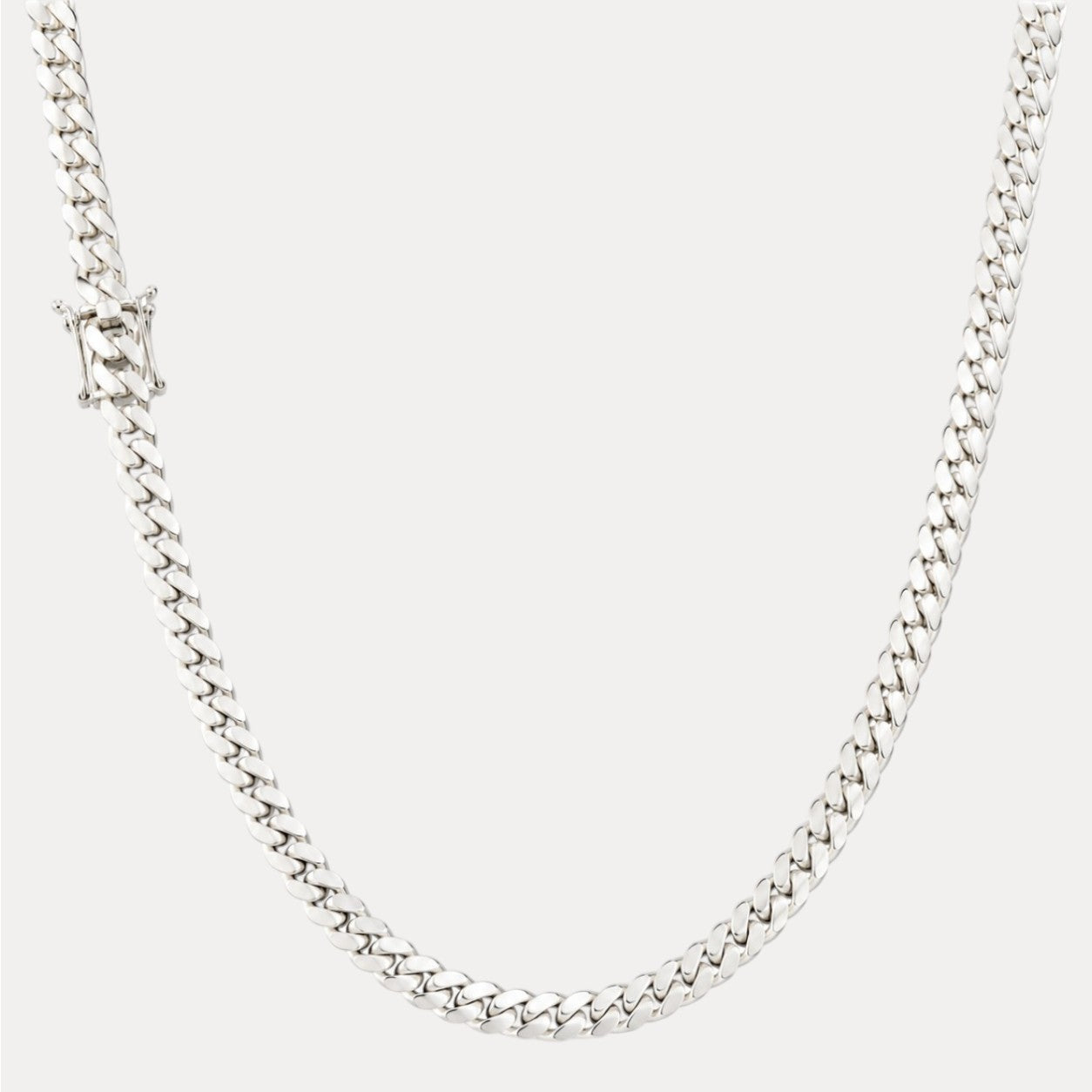 999 Fine Silver 8mm Miami Cuban Chain Necklace