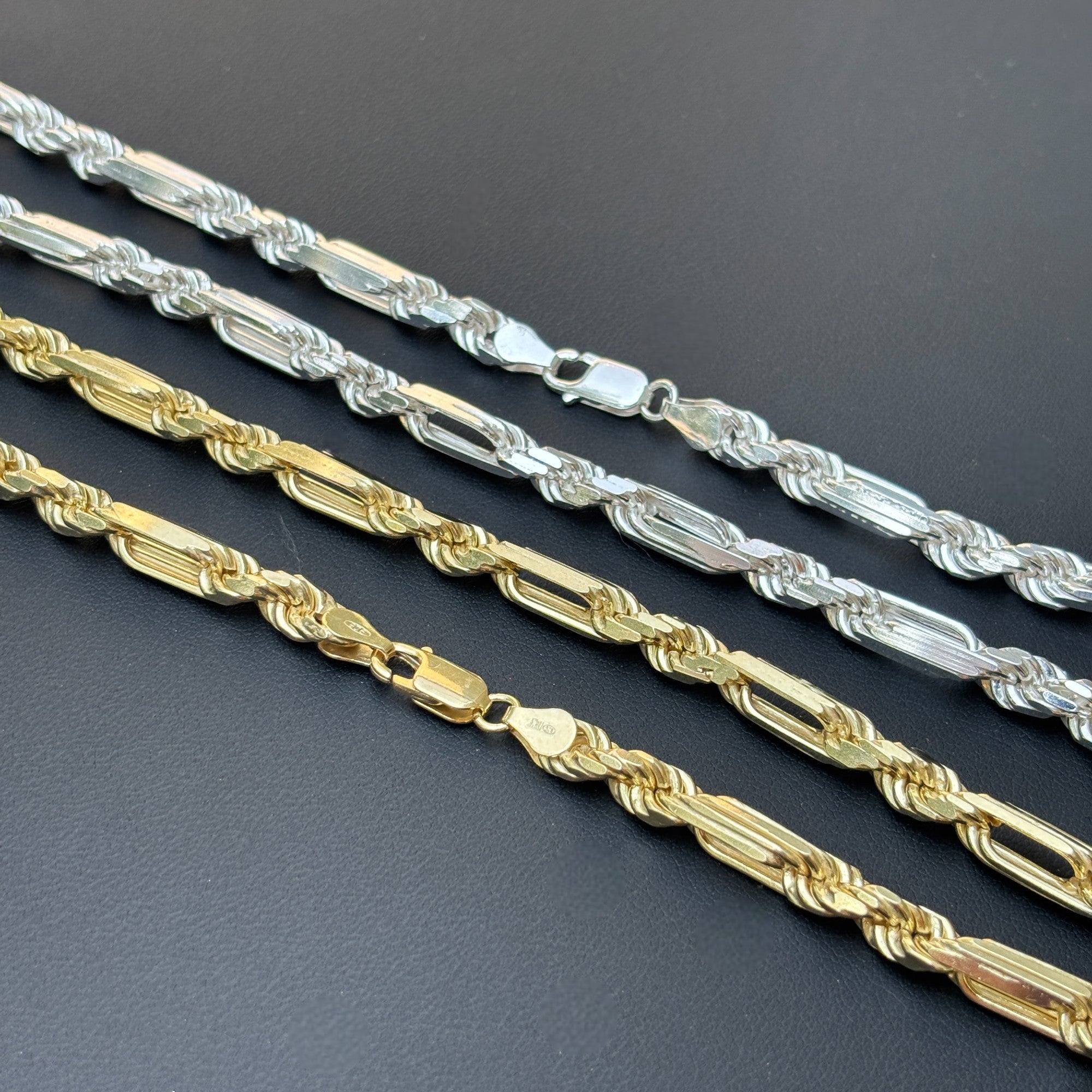 Collier en argent sterling 925 avec chaîne Milano Figarope de 6 mm
